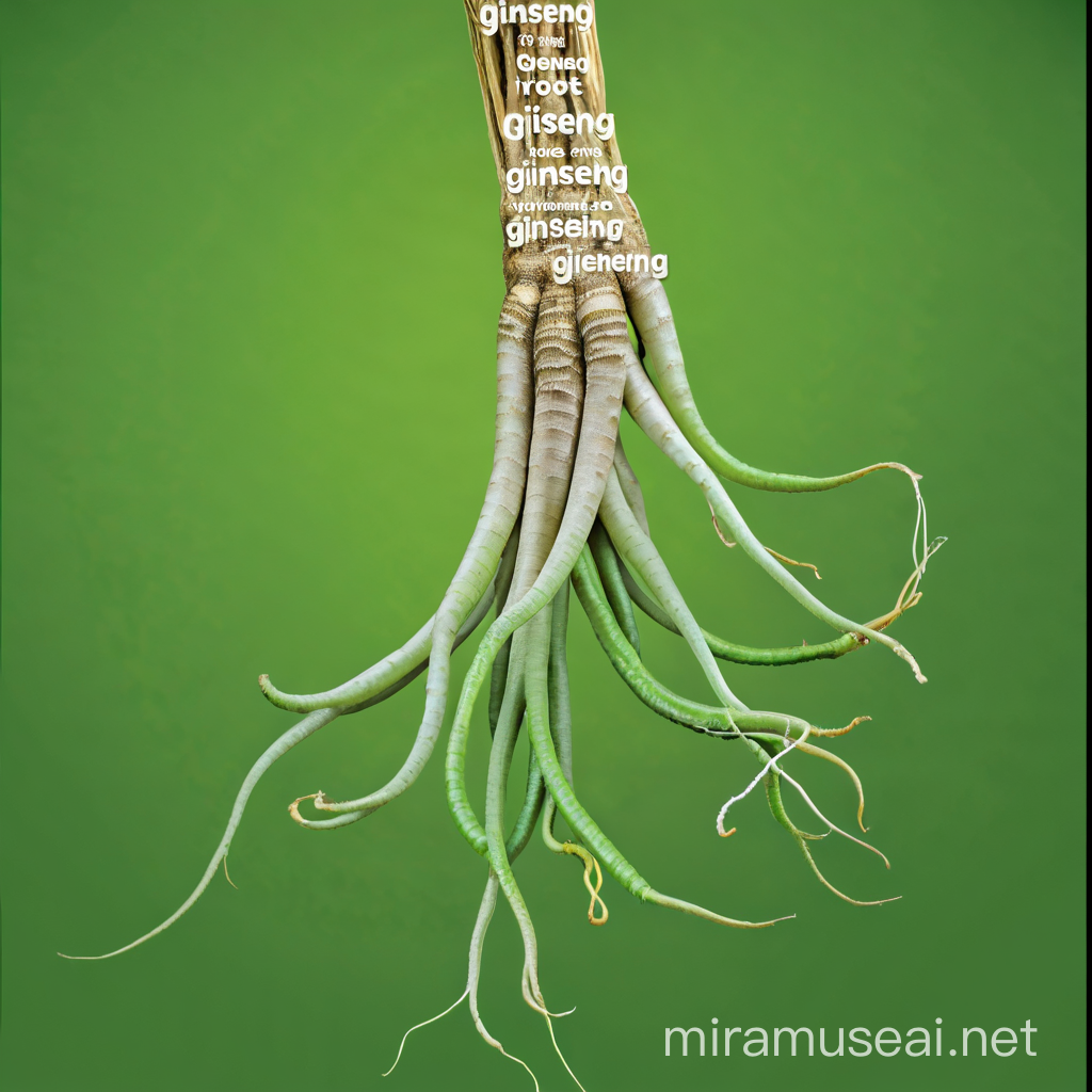 Ginseng Roots Natural Health Benefits Displayed in Text