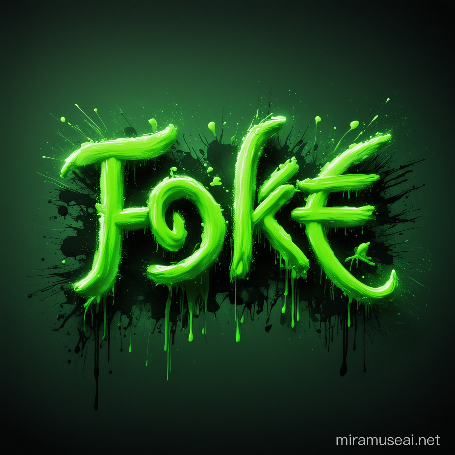 nickname="FOKE1" green neon style nickname Symbol with  brush and paints