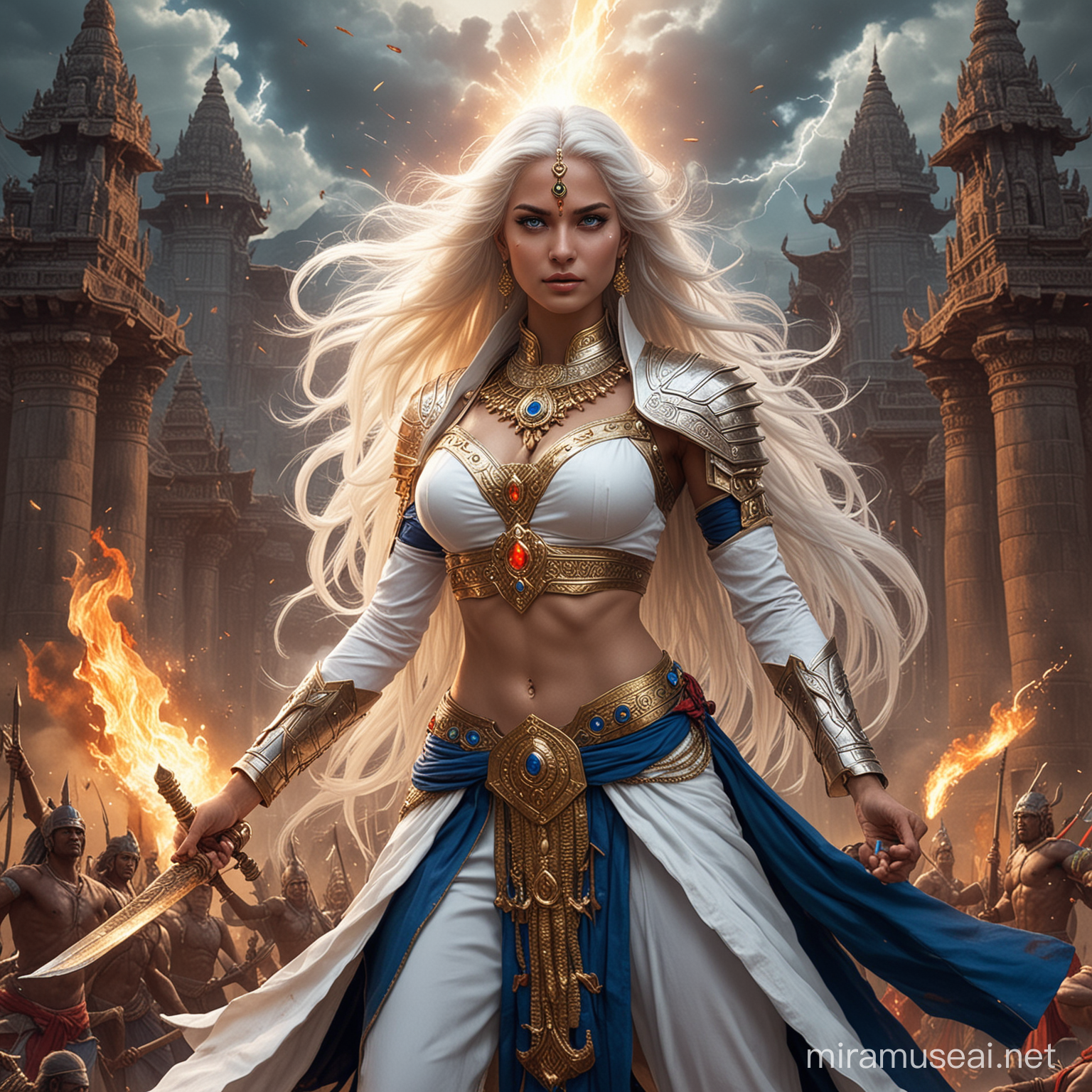 Empress Goddess General Conjuring Fire and Lightning at Kali Dynasty War