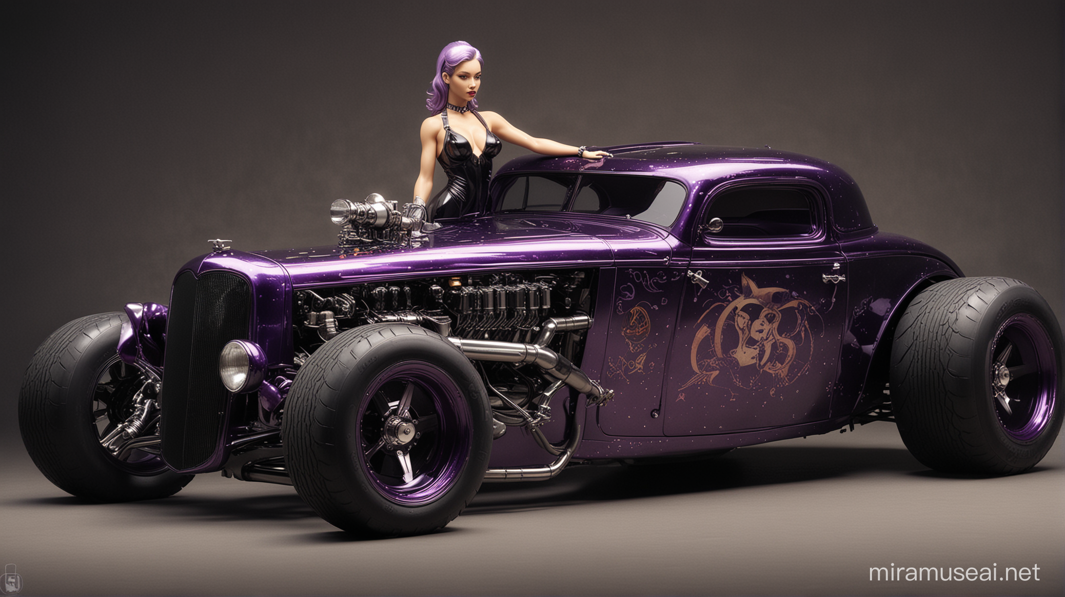 Custom RatRod Coupe with Sensual FutureMechanical Doll