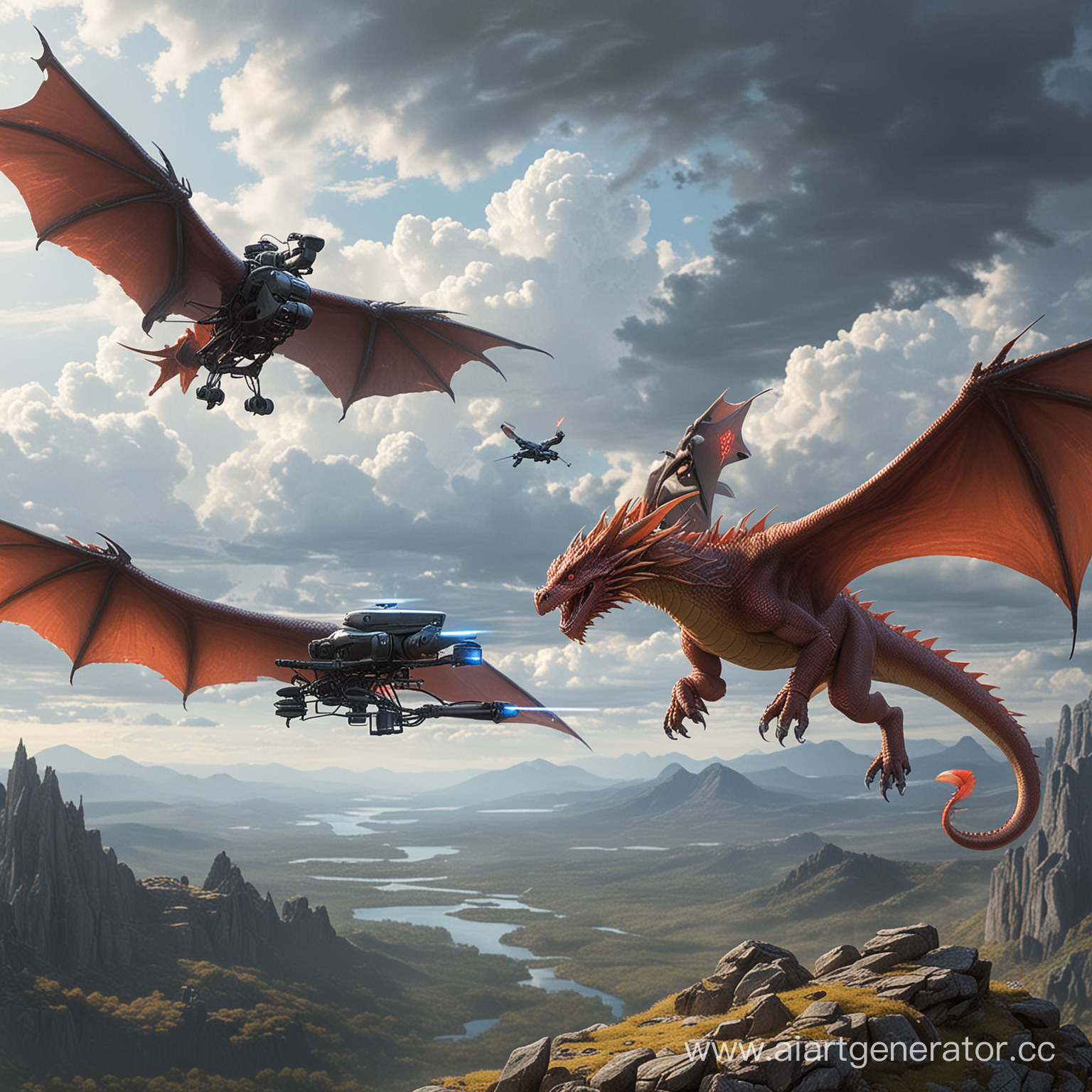 the friendship of dragon and drone