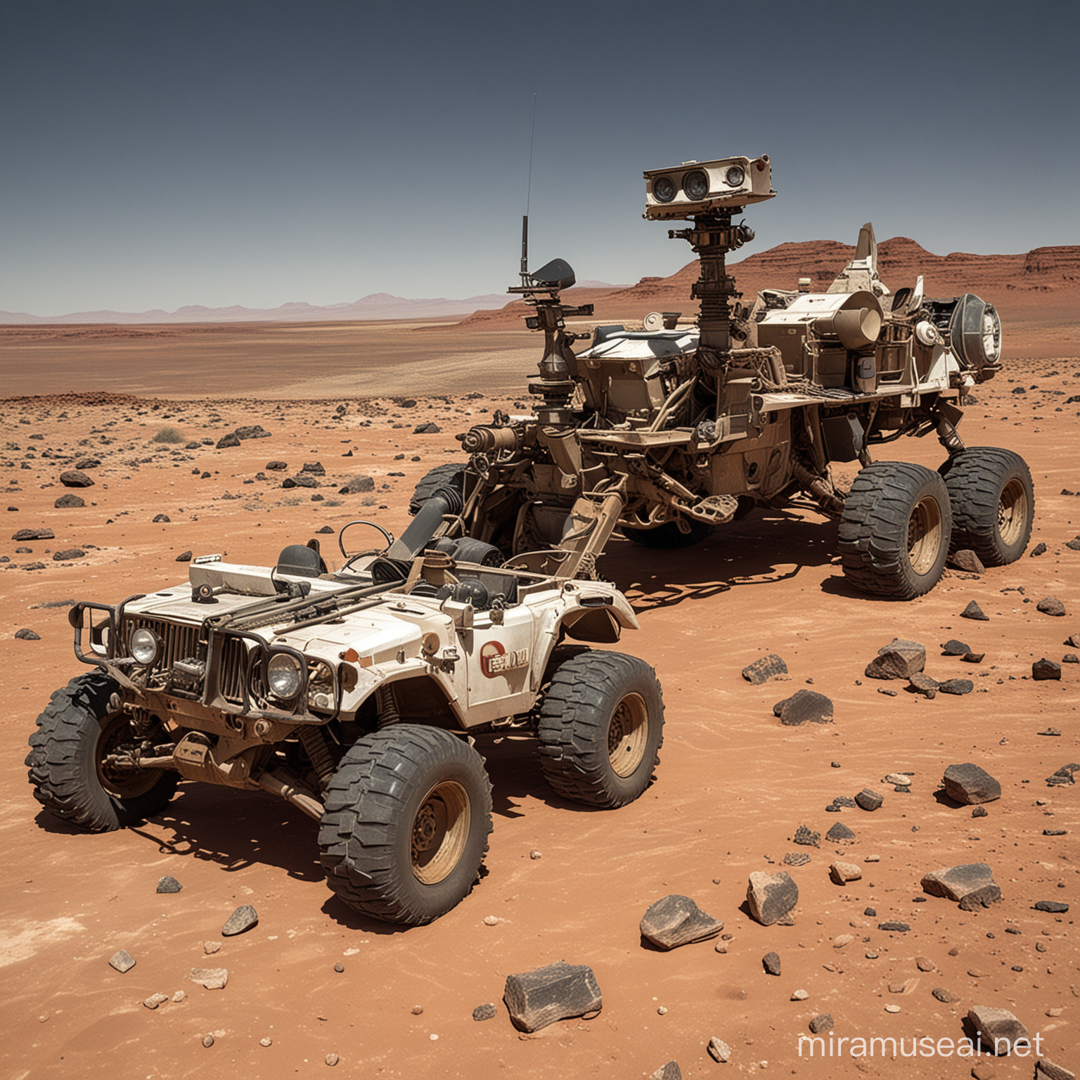 on the planet mars a nasa rover and a junked ford from the nineteen thirties