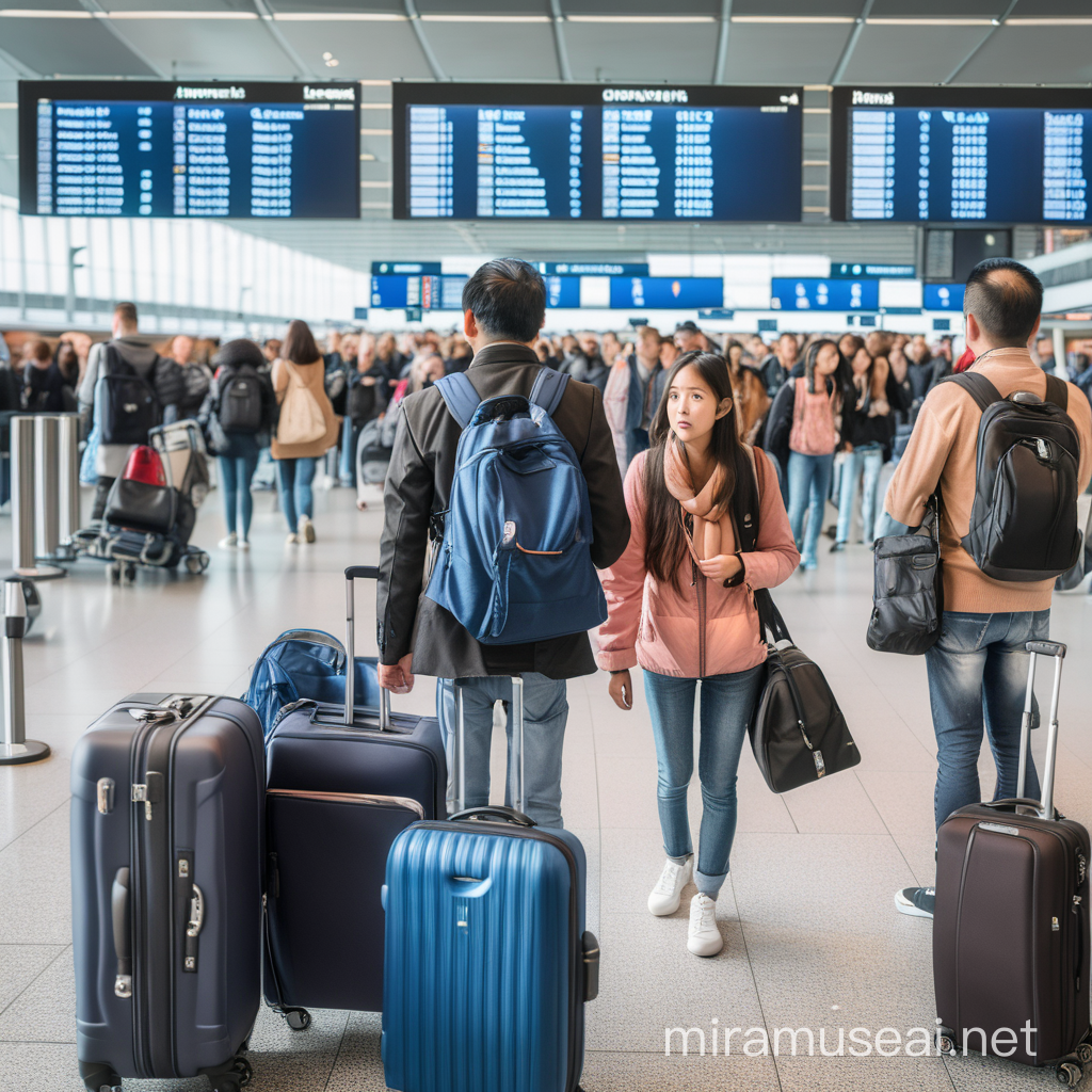 Asian Travelers Stranded at Amsterdam Airport Amid Flight Delay and Lost Luggage
