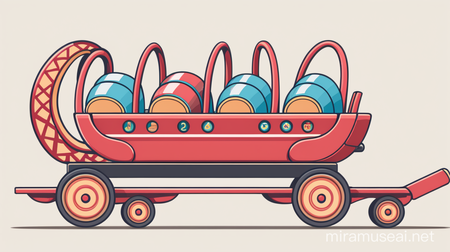 Vector Art Illustration of a 2D Roller Coaster Wagon