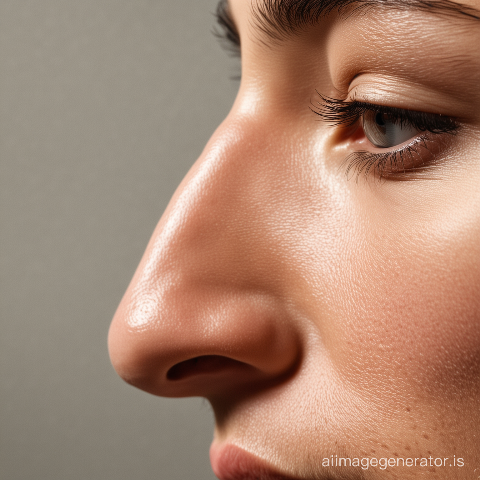 нос в профиль с горбинкой и отражение носа без горбинки