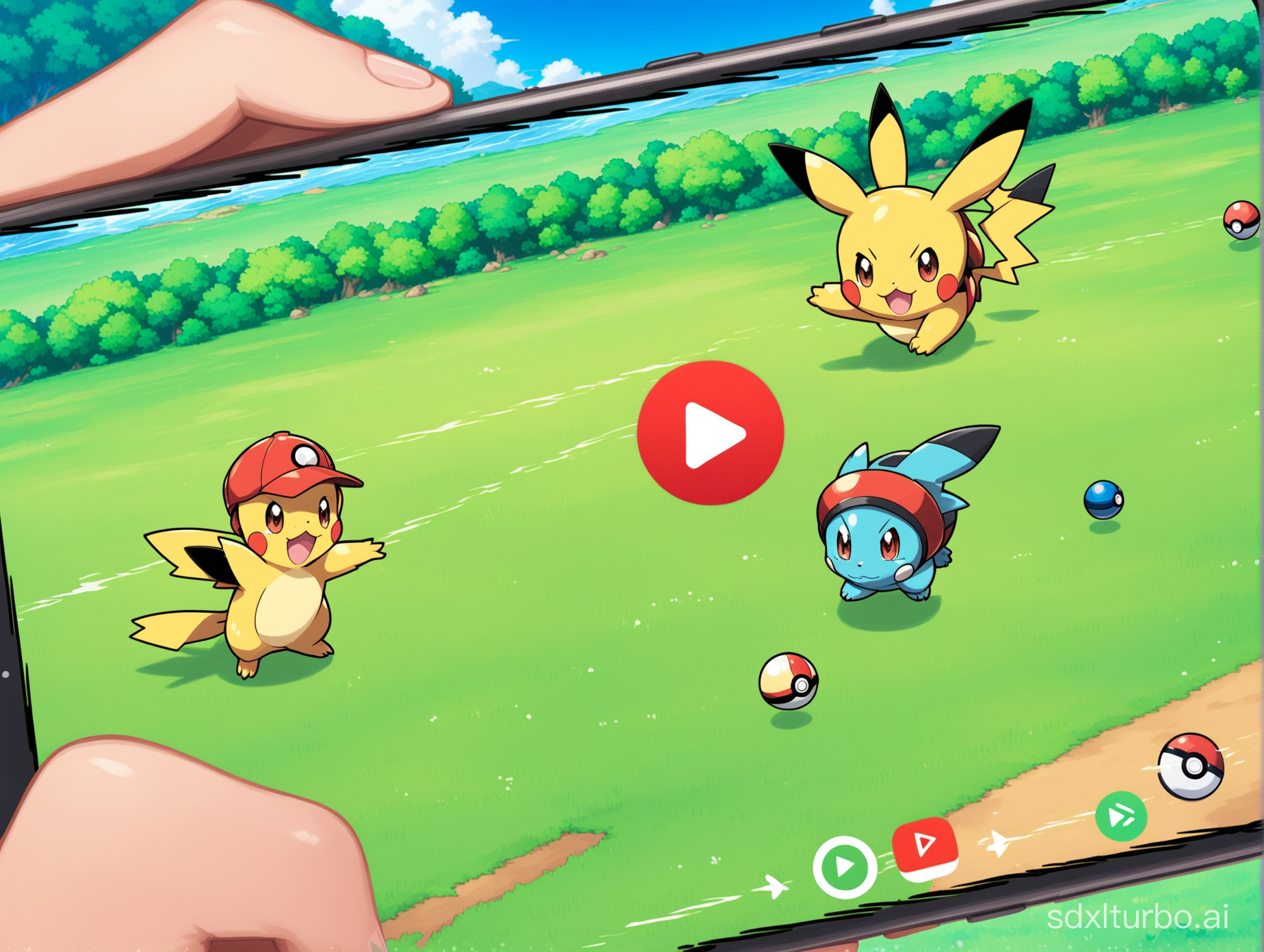 Attractive thumbnail of Pokemon catching game 
for YouTube