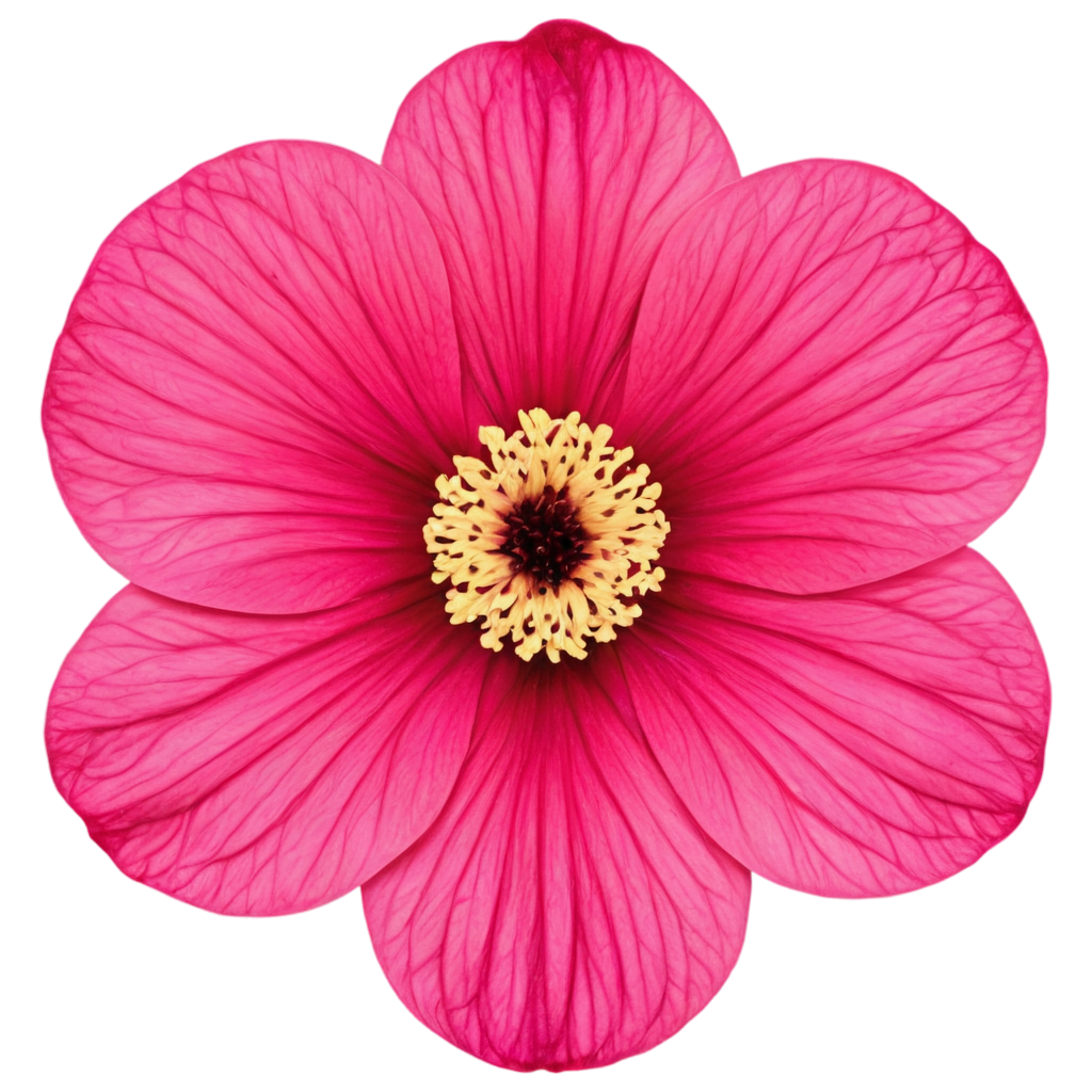 single , vibrant pink flower with detailed petals and a distinct center