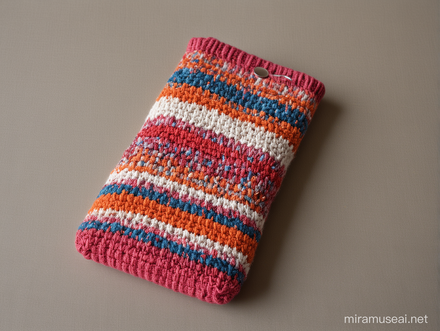 Colorful Knitwear Phone Pouch Handcrafted Accessory for Stylish Gadget Protection