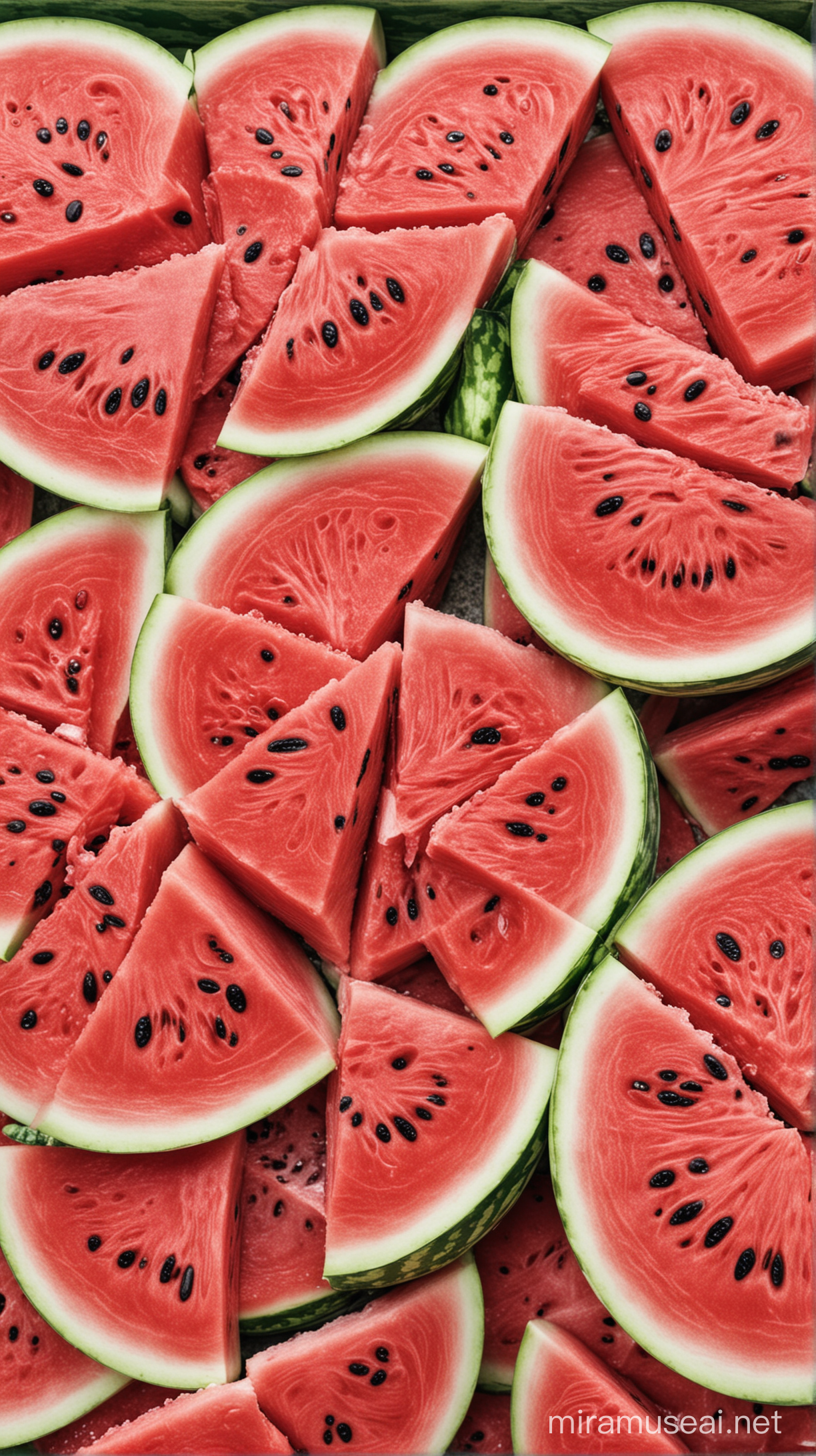 Juicy Watermelon Slices on Summer Picnic Table