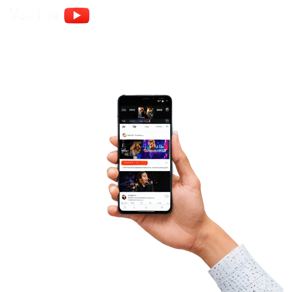 Mobile screen with youtube app