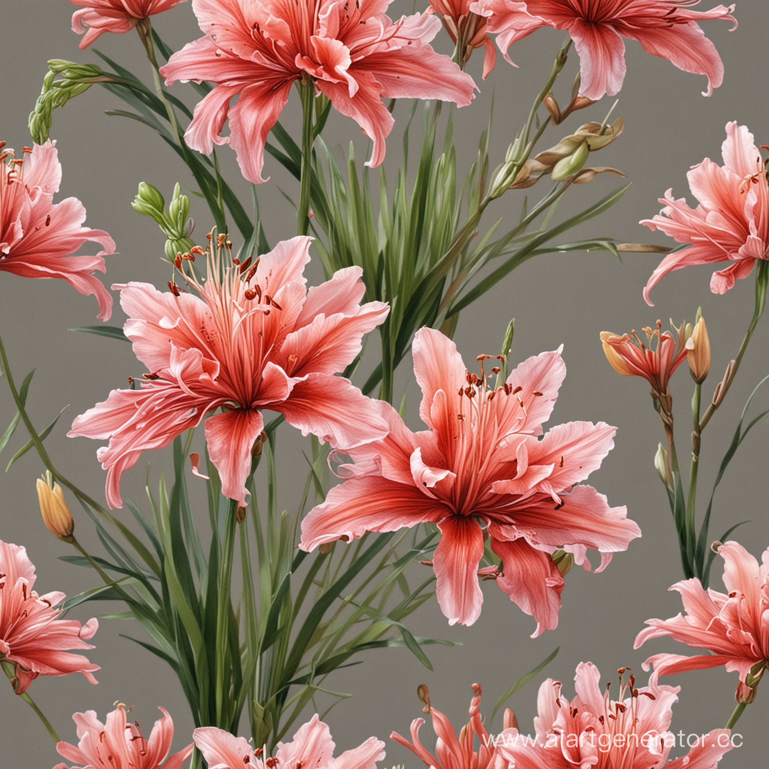 In a realistic picture, there is a lycoris flower
