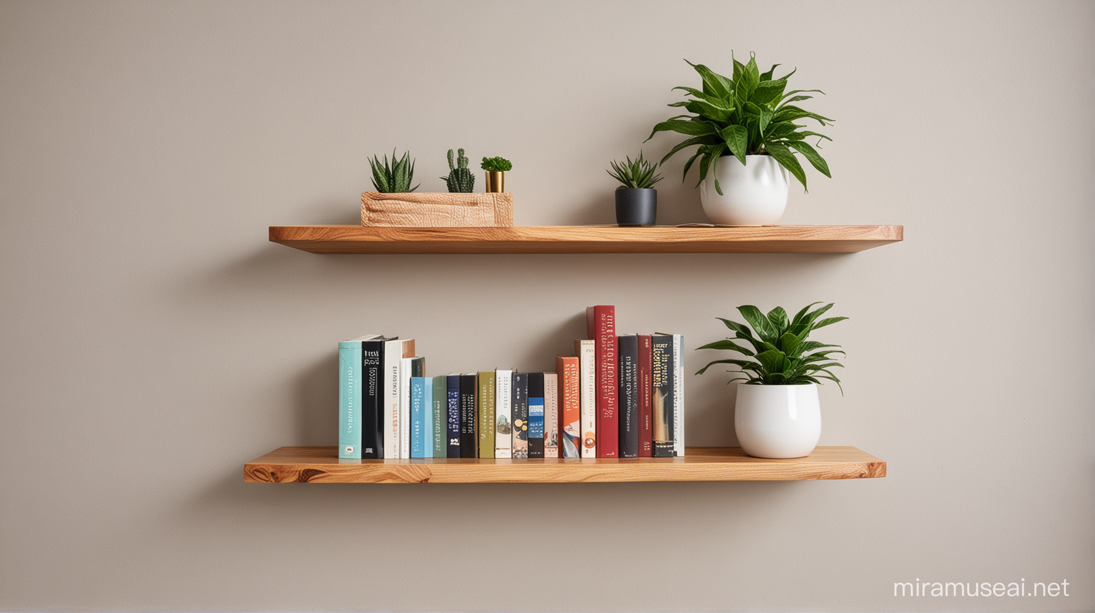 NatureInspired Wooden Floating Shelf with Rounded Corners