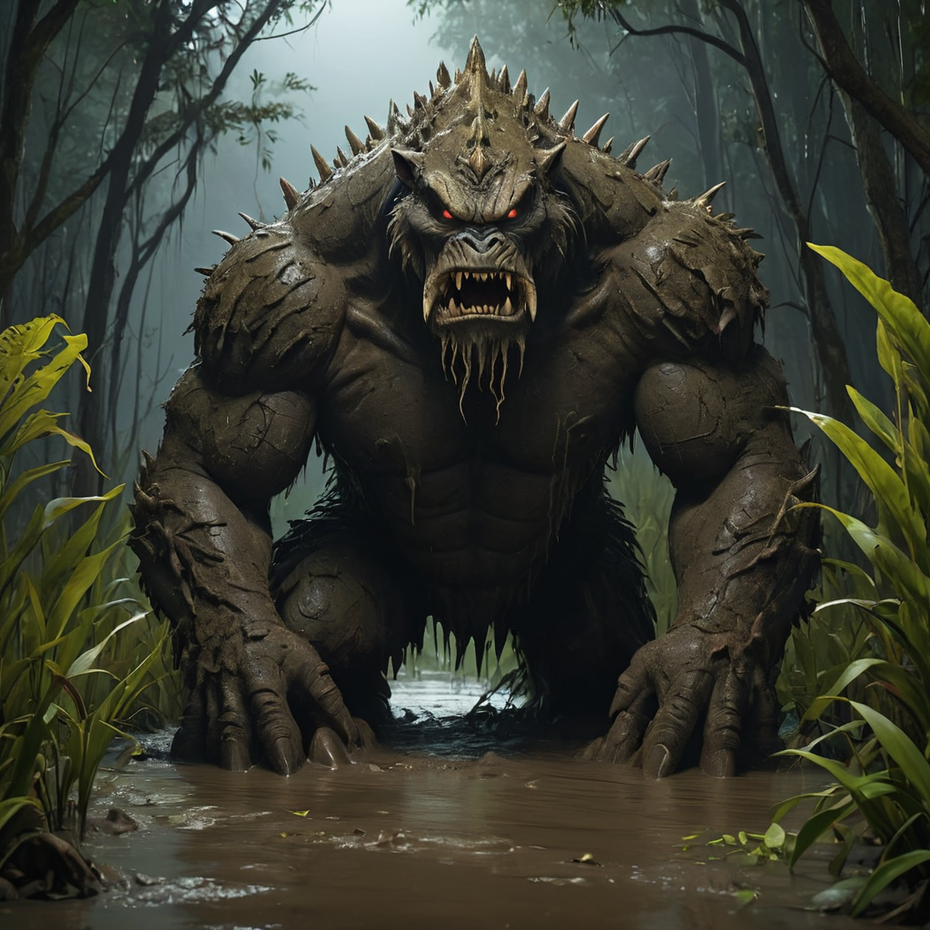 Menacing Mud Guardian Emerges from Swamp Shadows