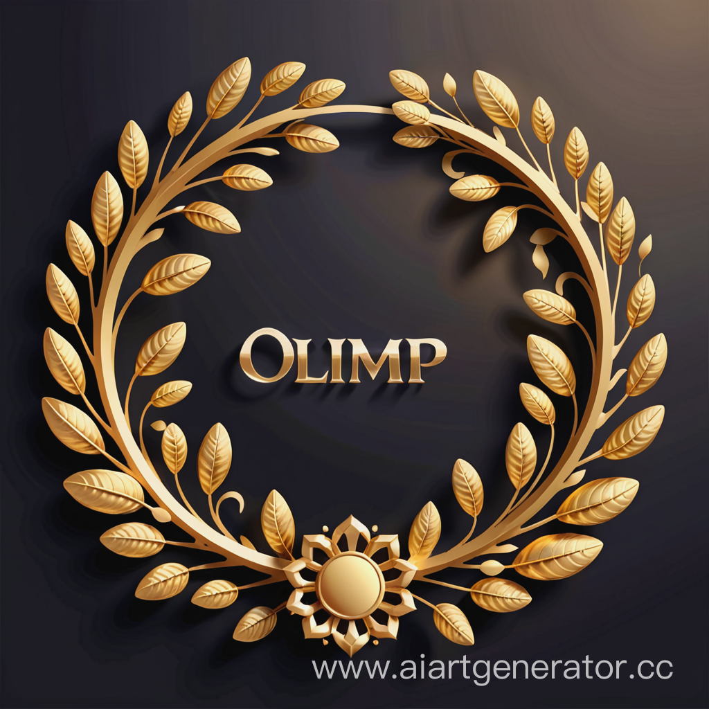 Золотой венец и надпись OLIMP без фона