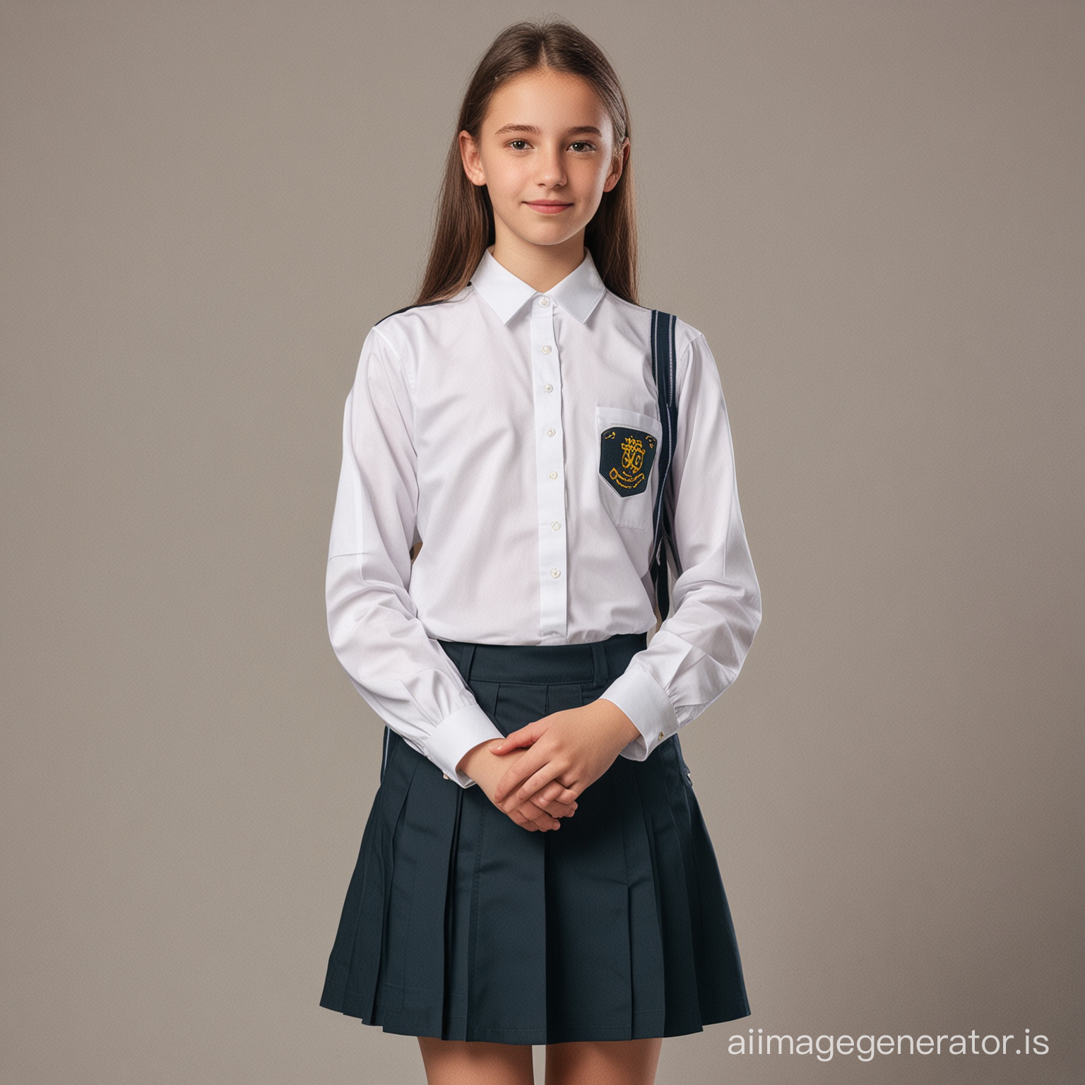 13 years old Girl wearing a school uniform