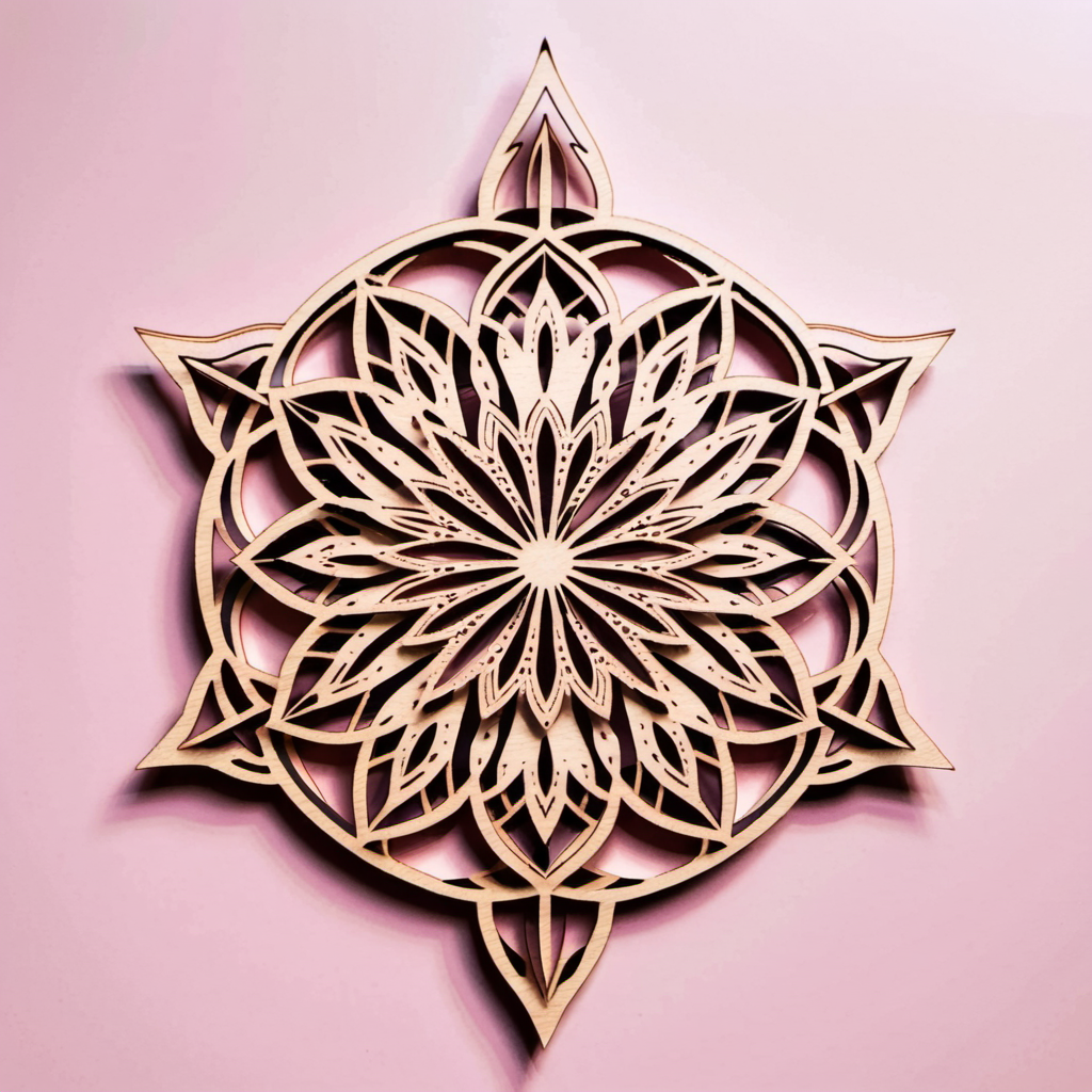 Intricate Multilayer Mandala Design for Laser Cut Pennant