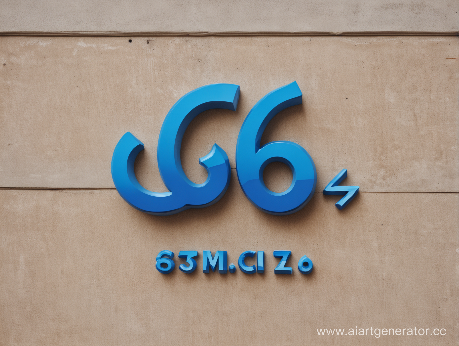 логотип магазина 6, русский город, синие буквы, цифра 6 на логотипе