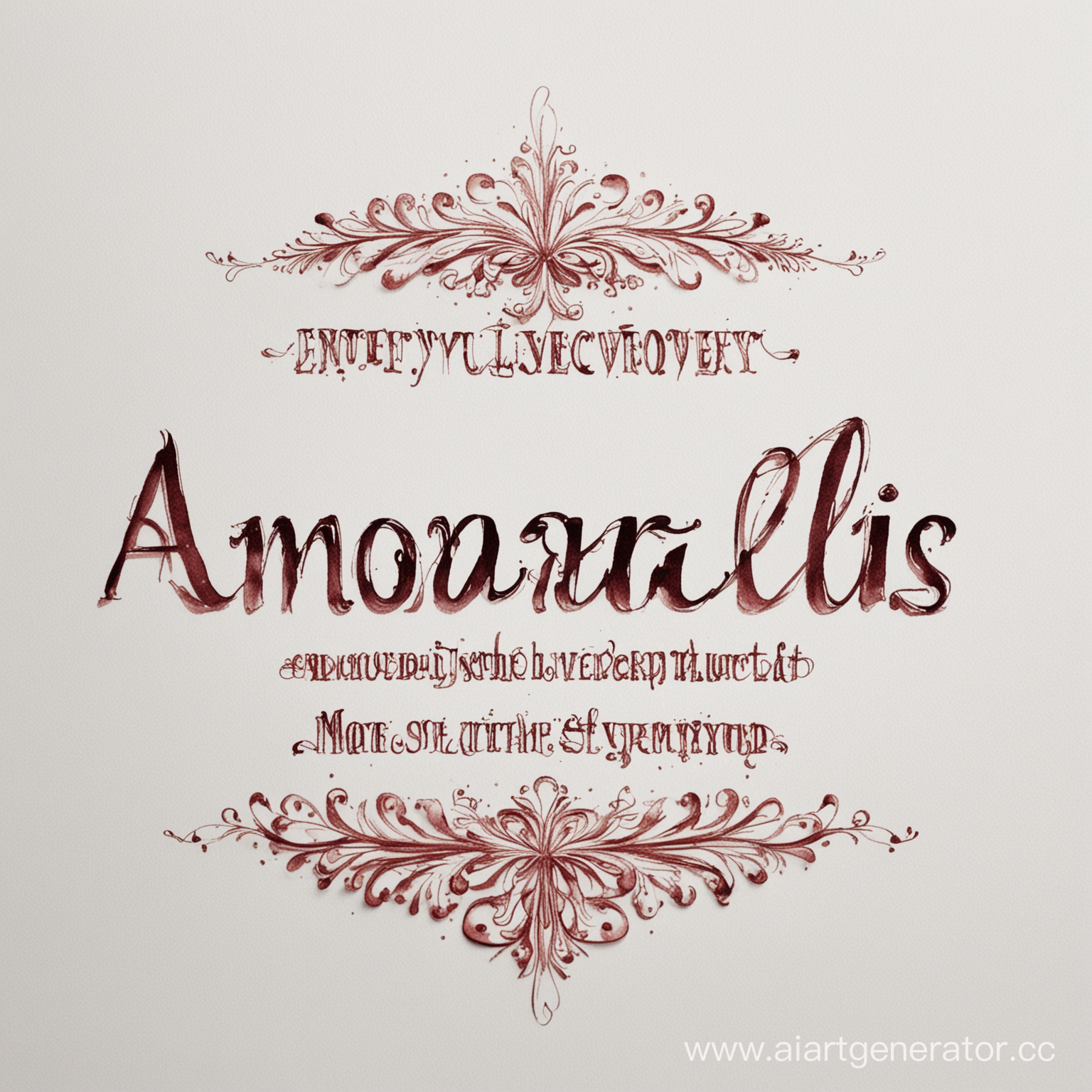 Напиши слово AMORALIS очень красивым строгим шрифтом на белом фоне