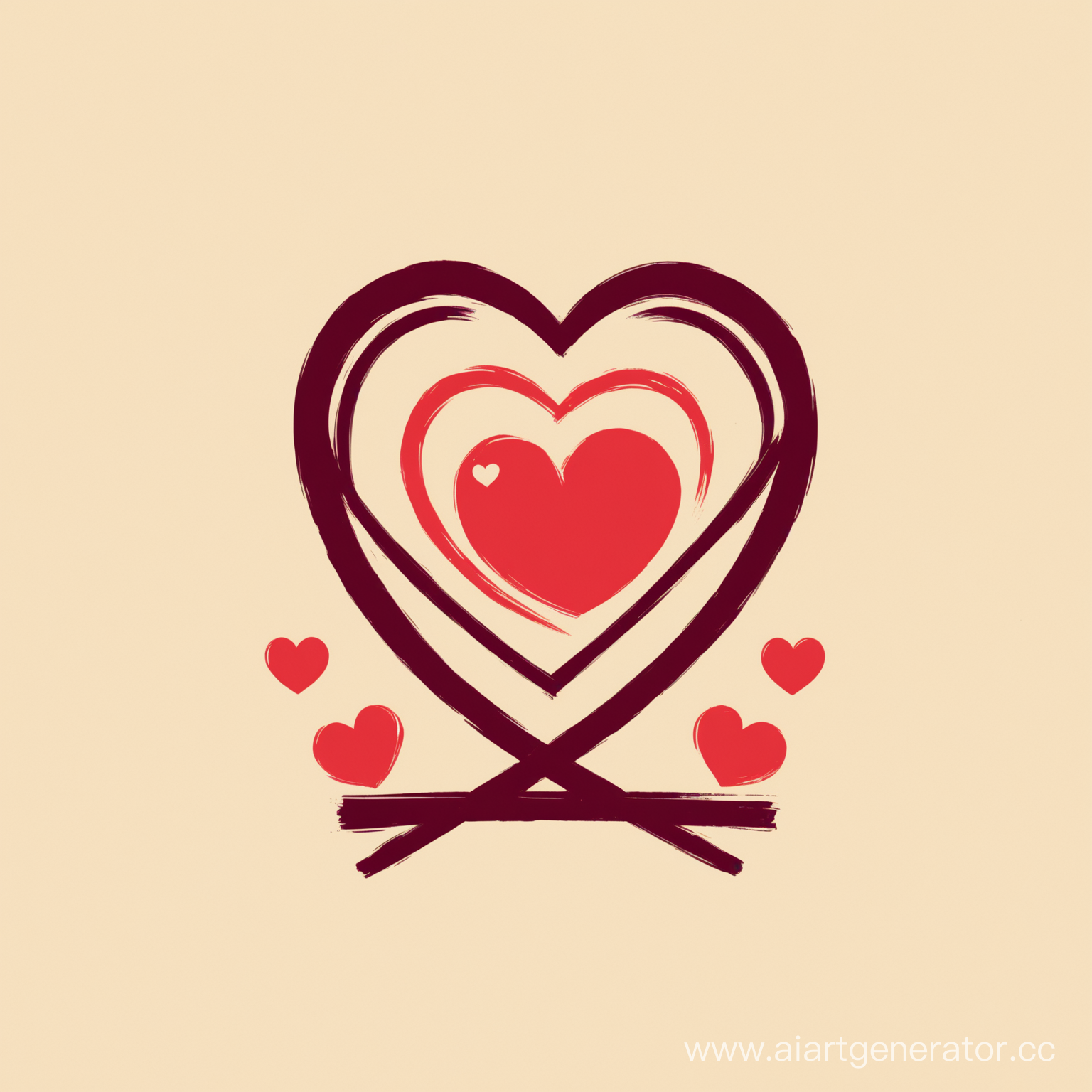Логотип "палочки для еды и сердце"