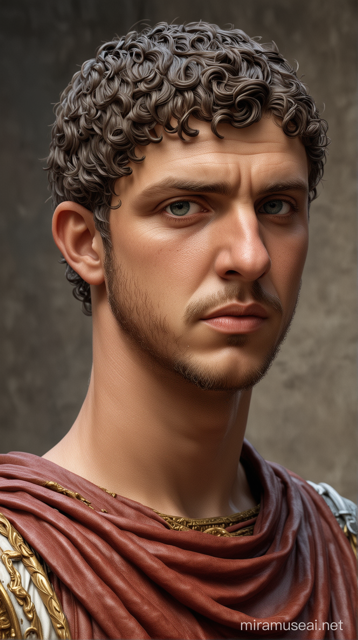 photos of Roman emperor Elagabalus when he was young. hyper realistic