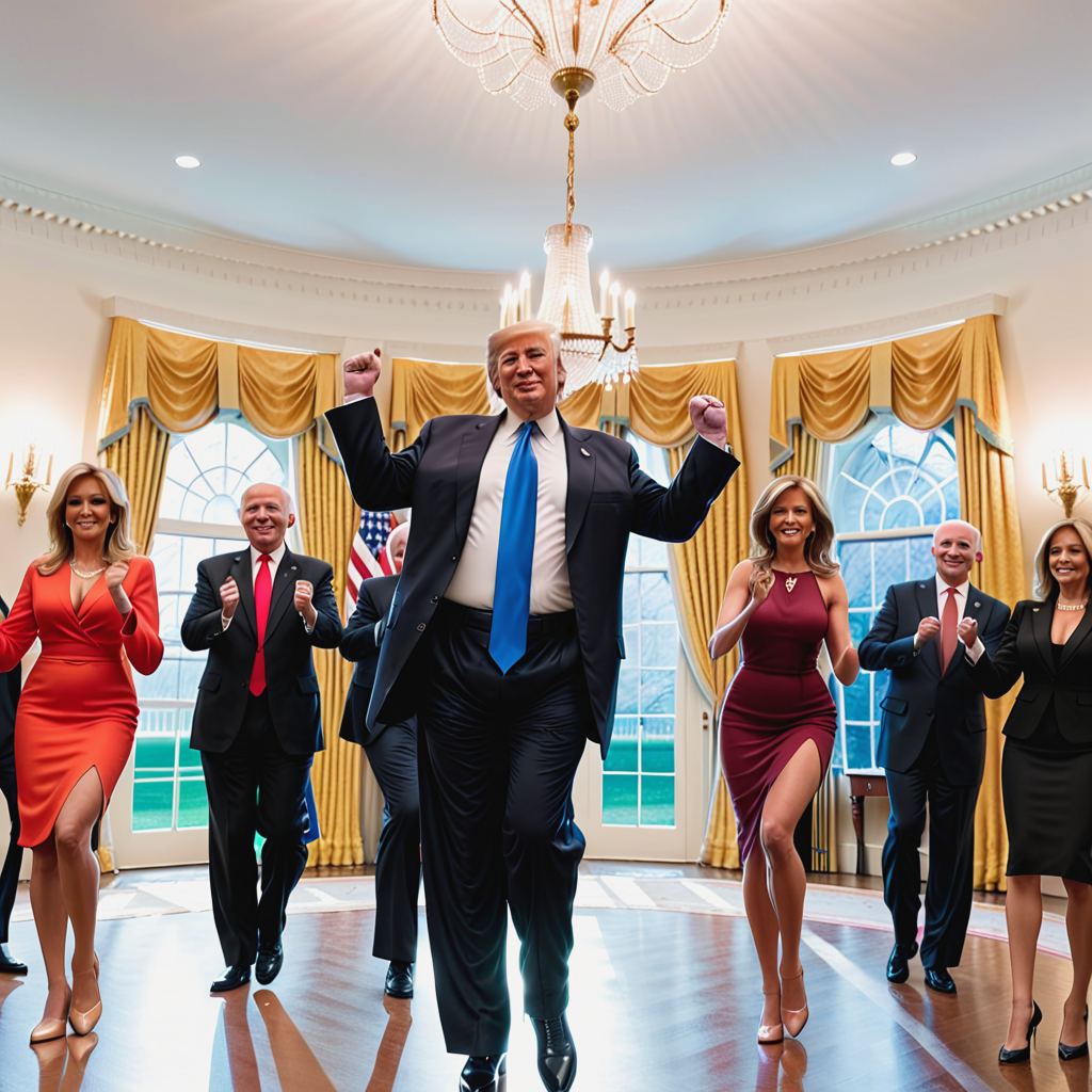 Donald Trump Dancing with Cabinet Members in the White House