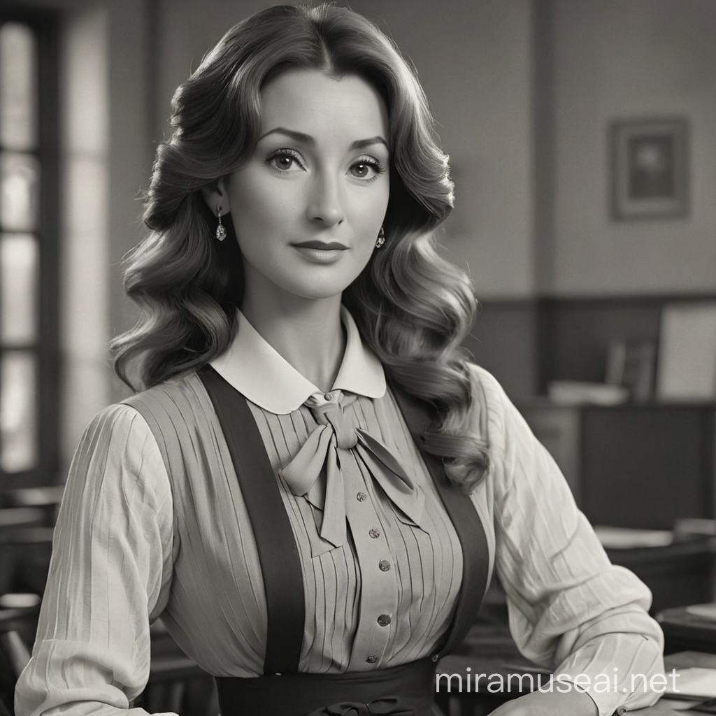 40 year old Jane seymour in 1920's teacher clothes