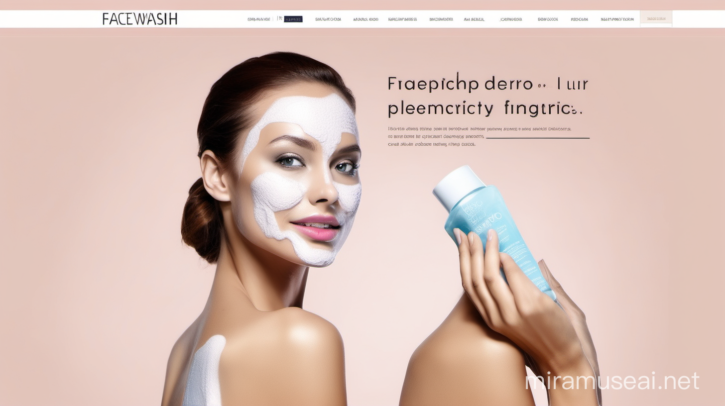 create a hero image for facewash beauty product webpage