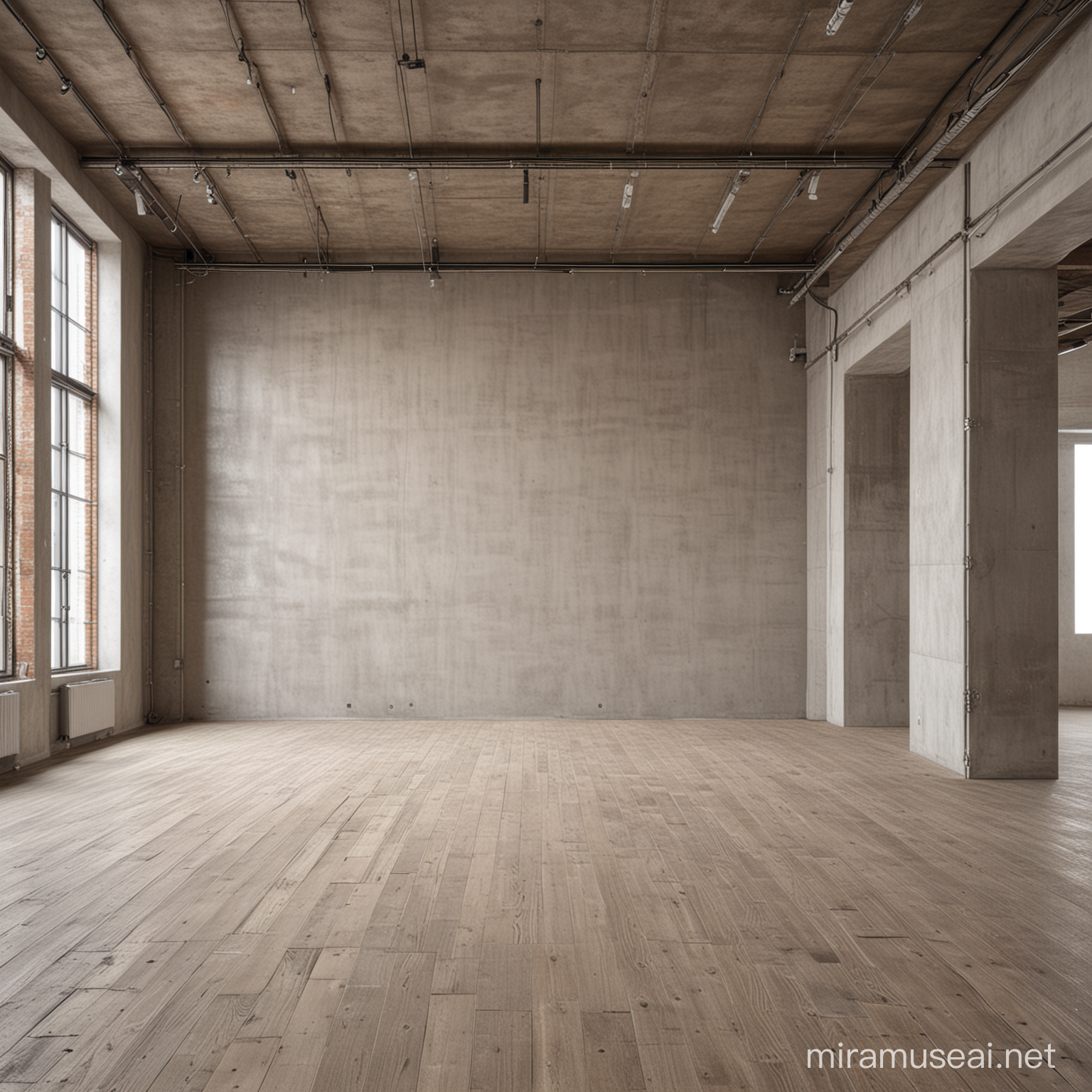 large empty wallspace in a loft style apartment
