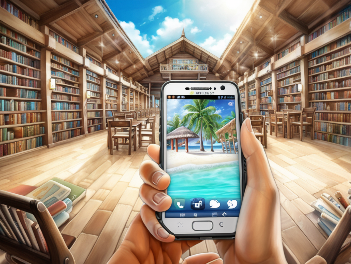 smartphone internet connected enriched enlightened philippine library seaside resort 

