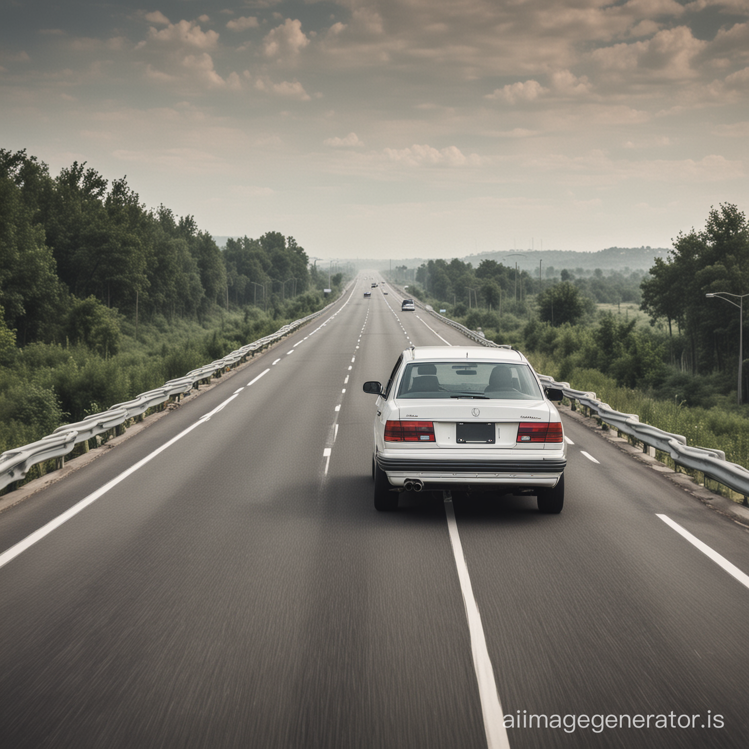 Car Traveling on a Highway
