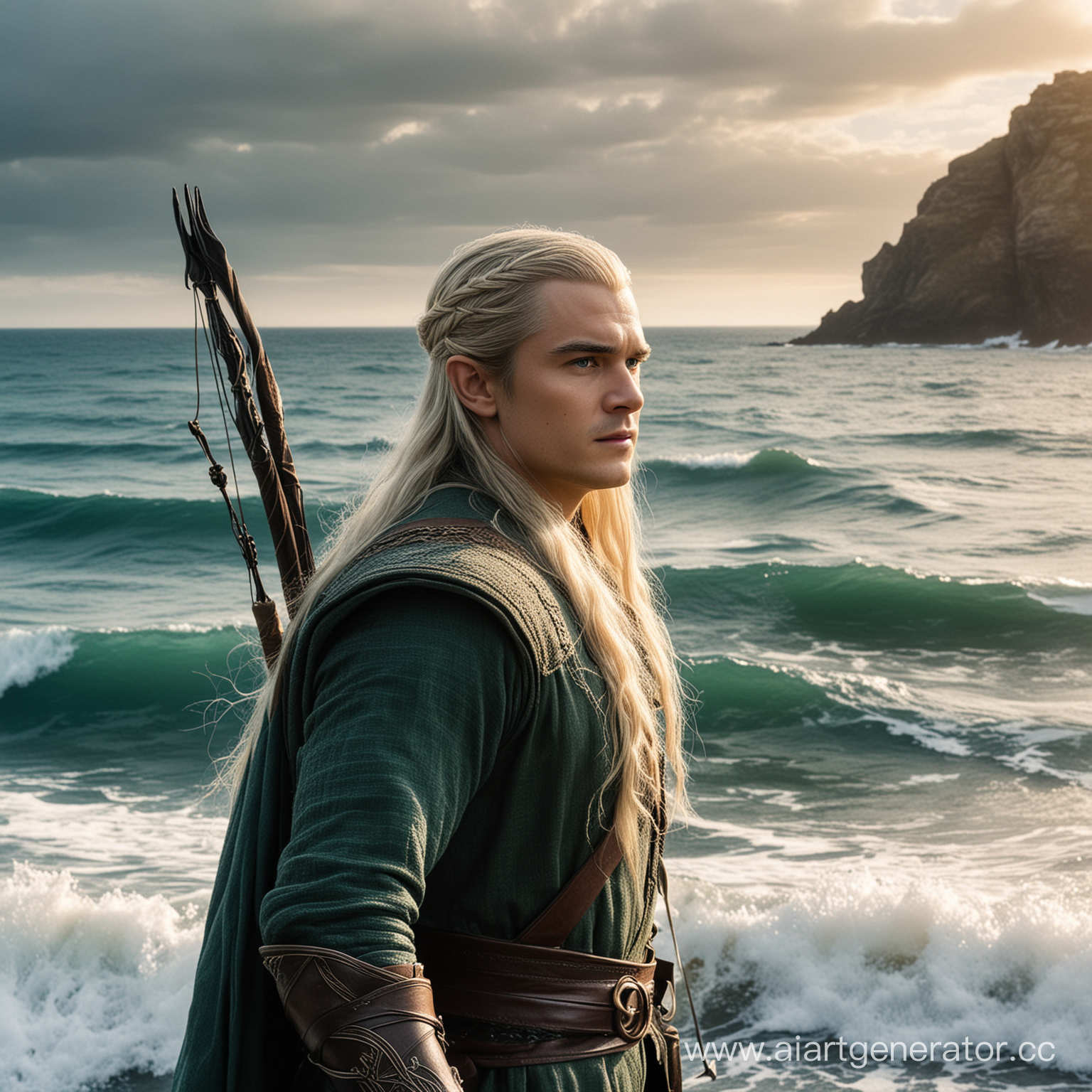 Legolas on the background of the sea
