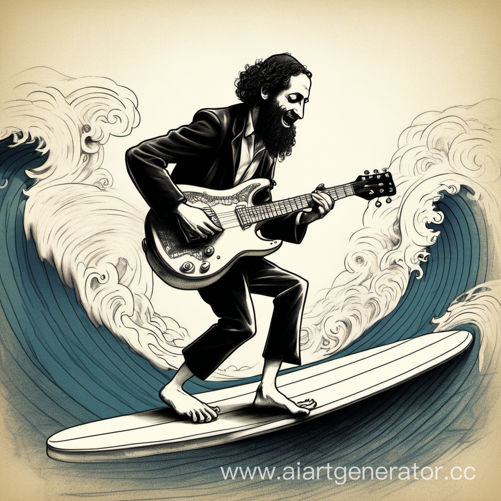 рисунок еврея который серфит на гитаре