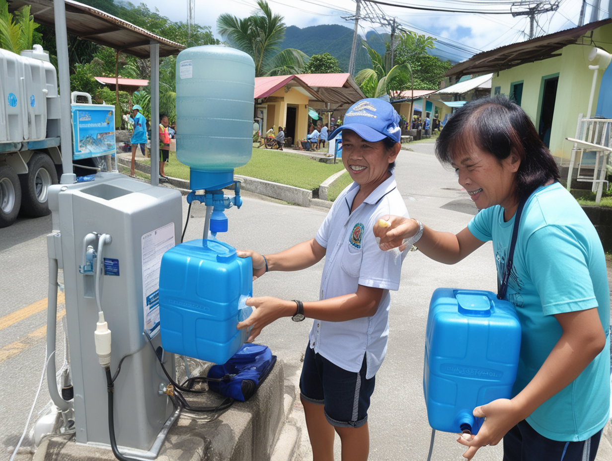 potable water distribution in vitalized and healthy Philippine sea side resort city
