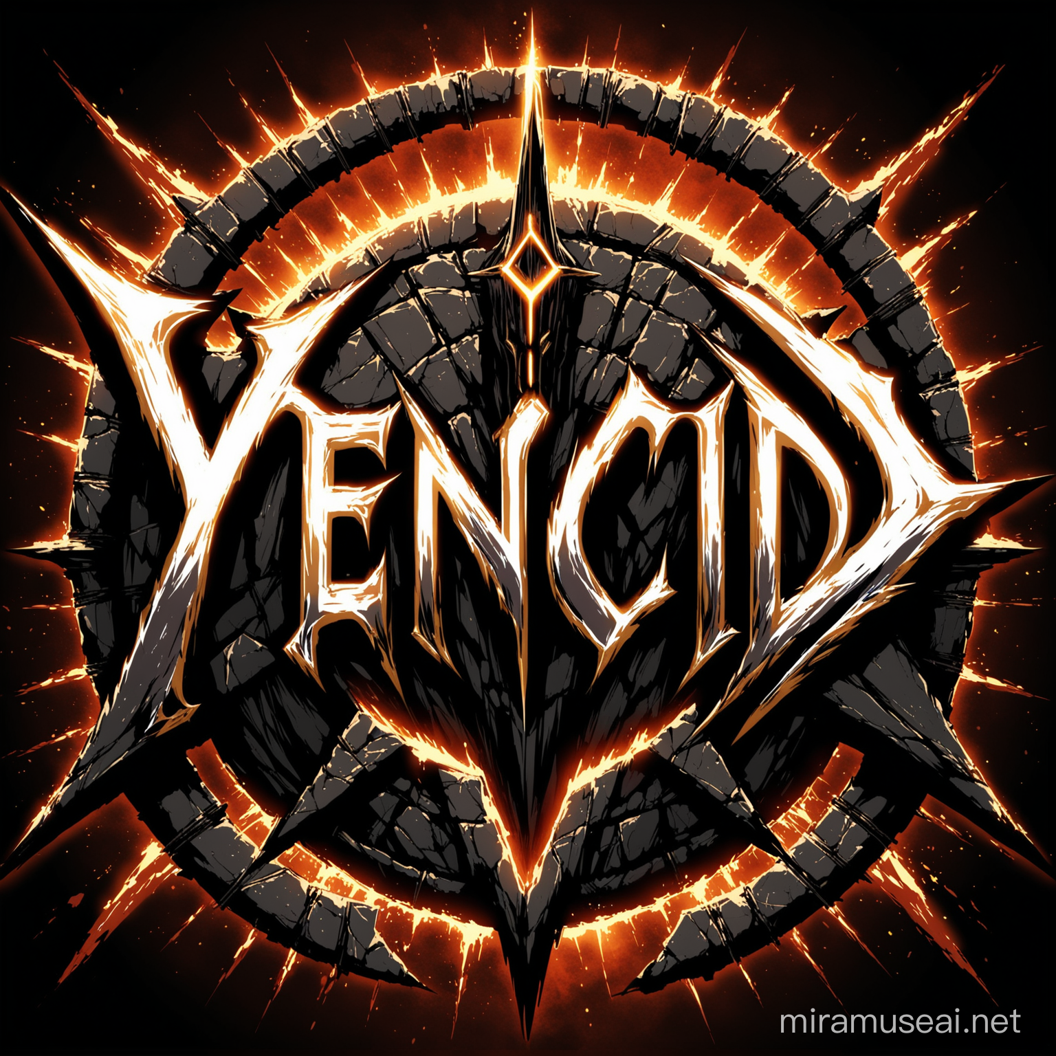 Bold Rock Metal Logo Design for Yencid