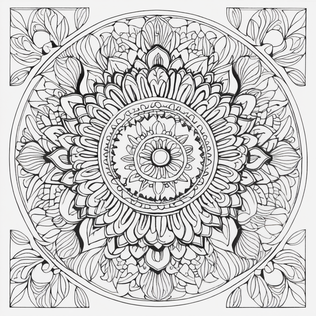 Mandala Coloring for Relaxation Intricate Circular Design for Stress Relief