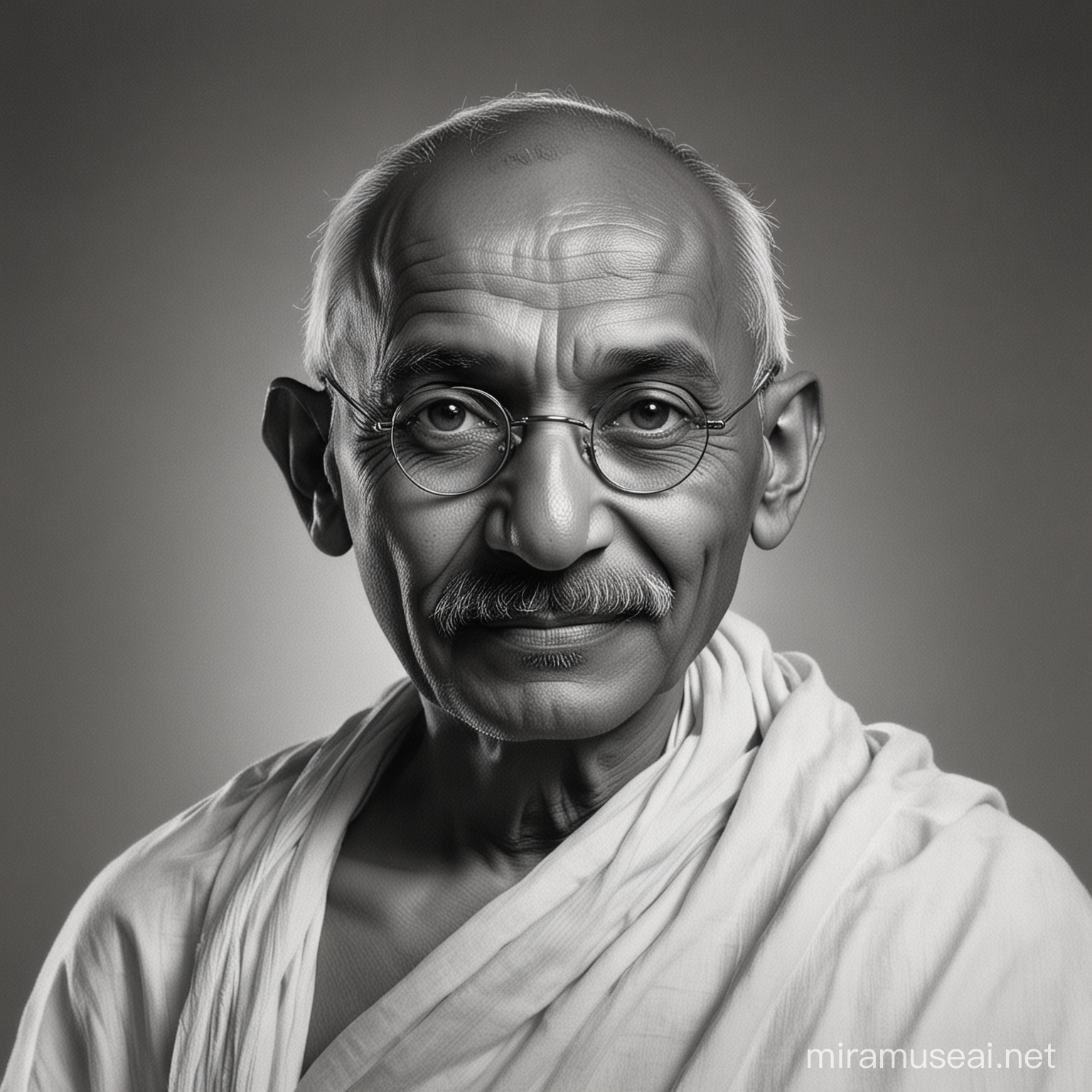 Mahatma Gandhi Portrait in Black and White