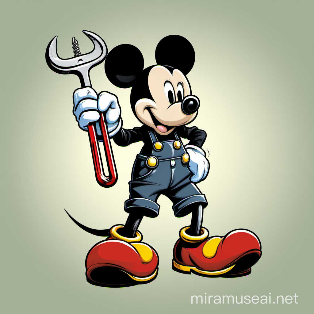 Mickey Mouse Holding Bolt Cutters Disney Character Engages in Mischief