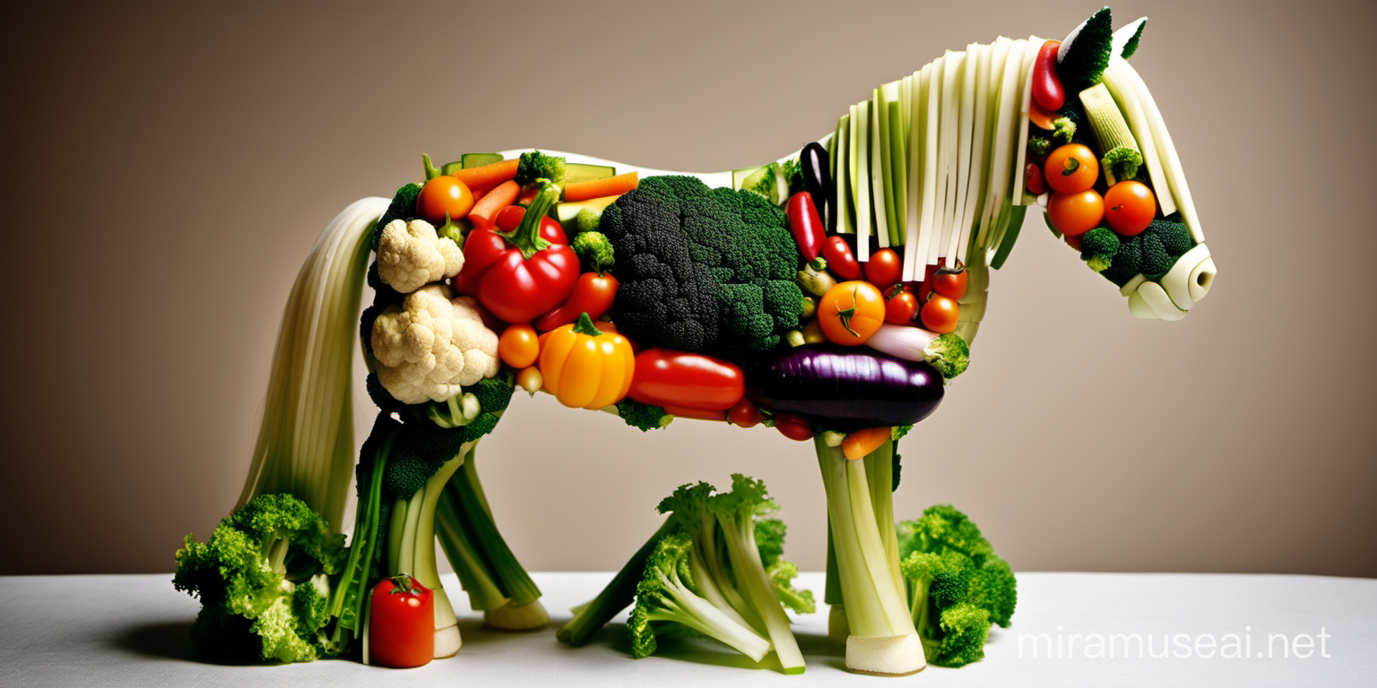horse made from vegetables