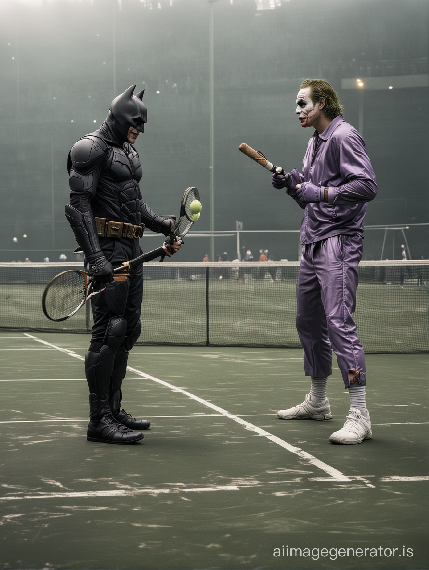 the dark knight and the joker playing tennis