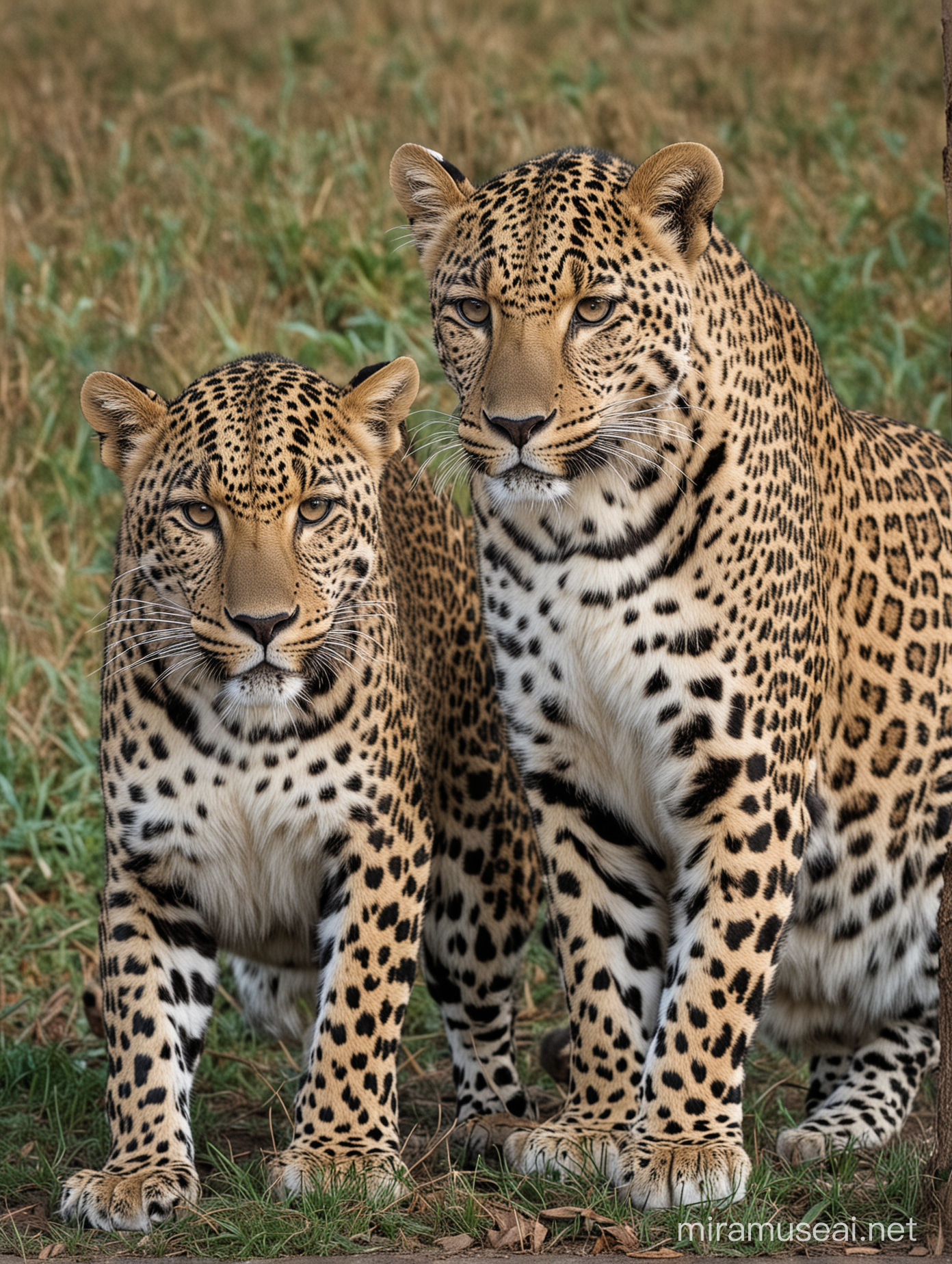 Majestic Leopards Roaming in Dense Jungle