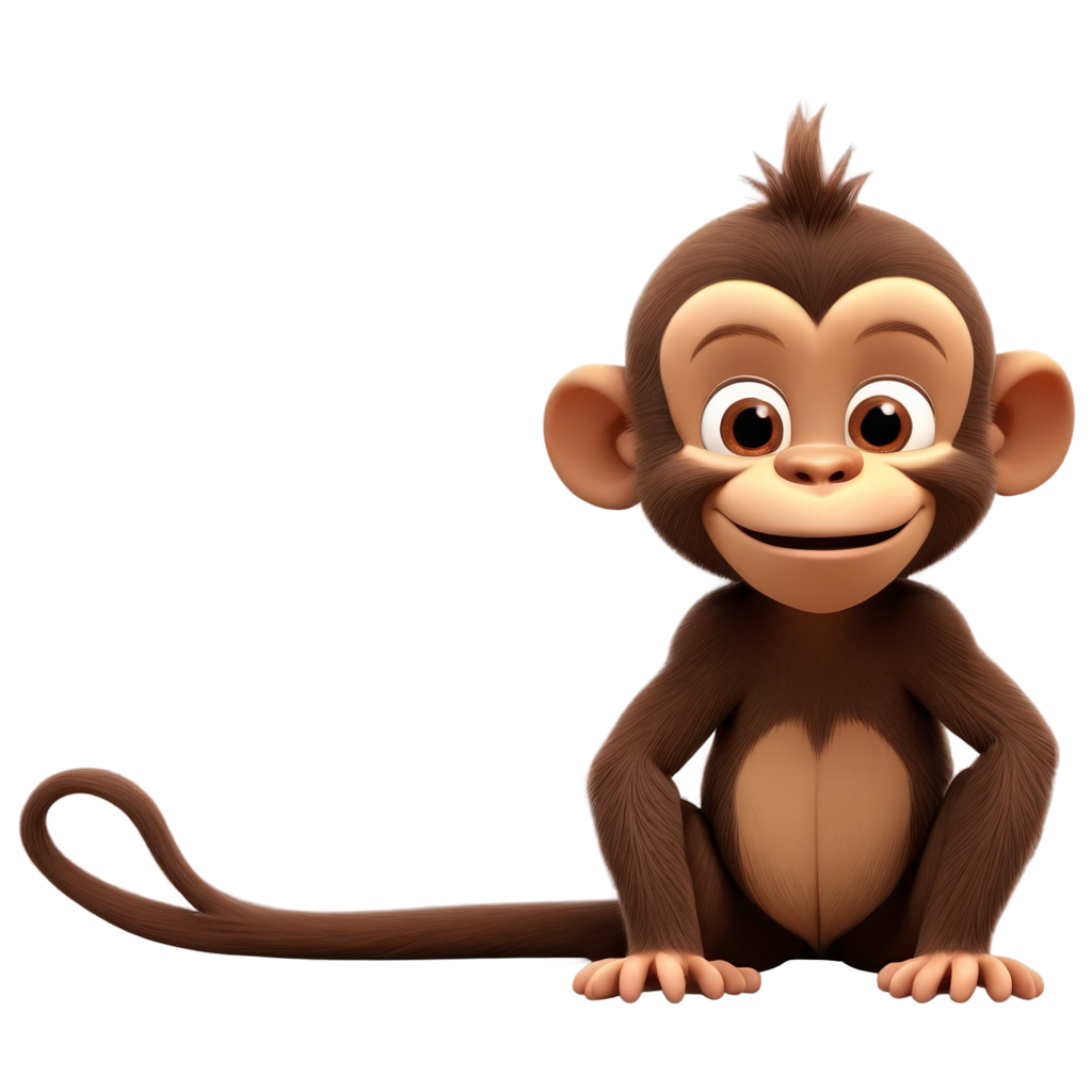 Cartoon little brown monkey