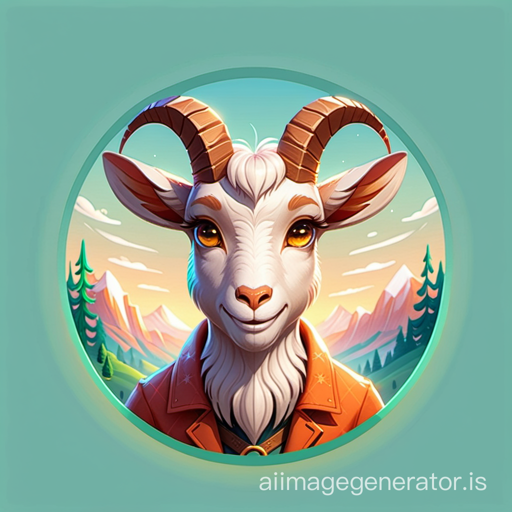 clever goat cartoon round avatar