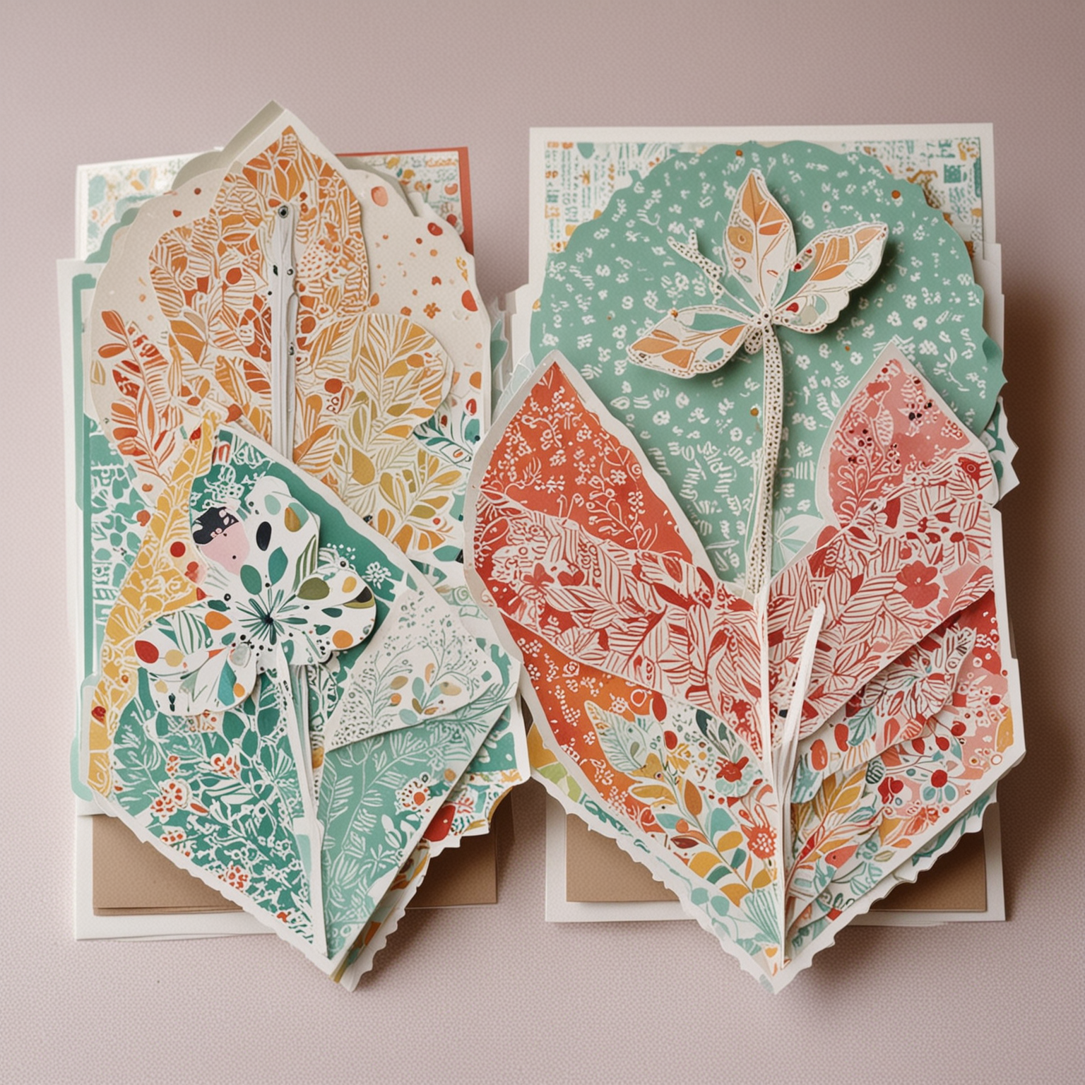 original shaped scrapbooking cards in a modern style