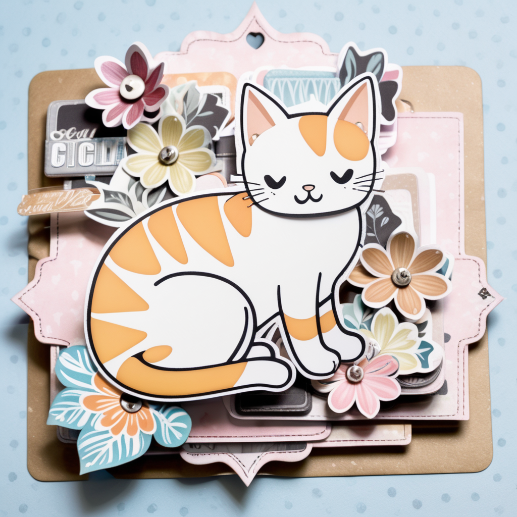 Cat Shaped Scrapbooking Cards