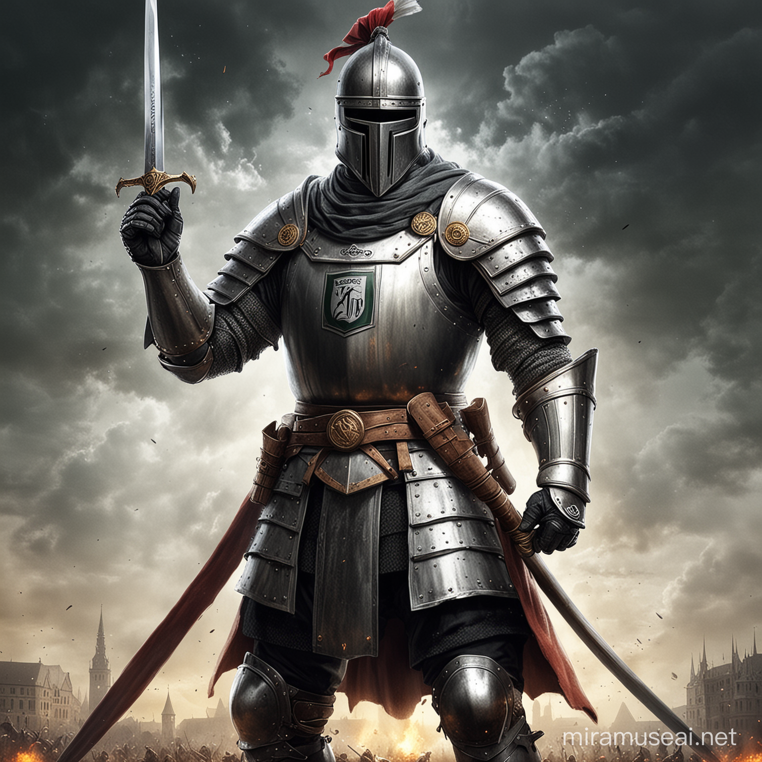 Legia Warsaw Knight Medieval Warrior in Legendary Armor