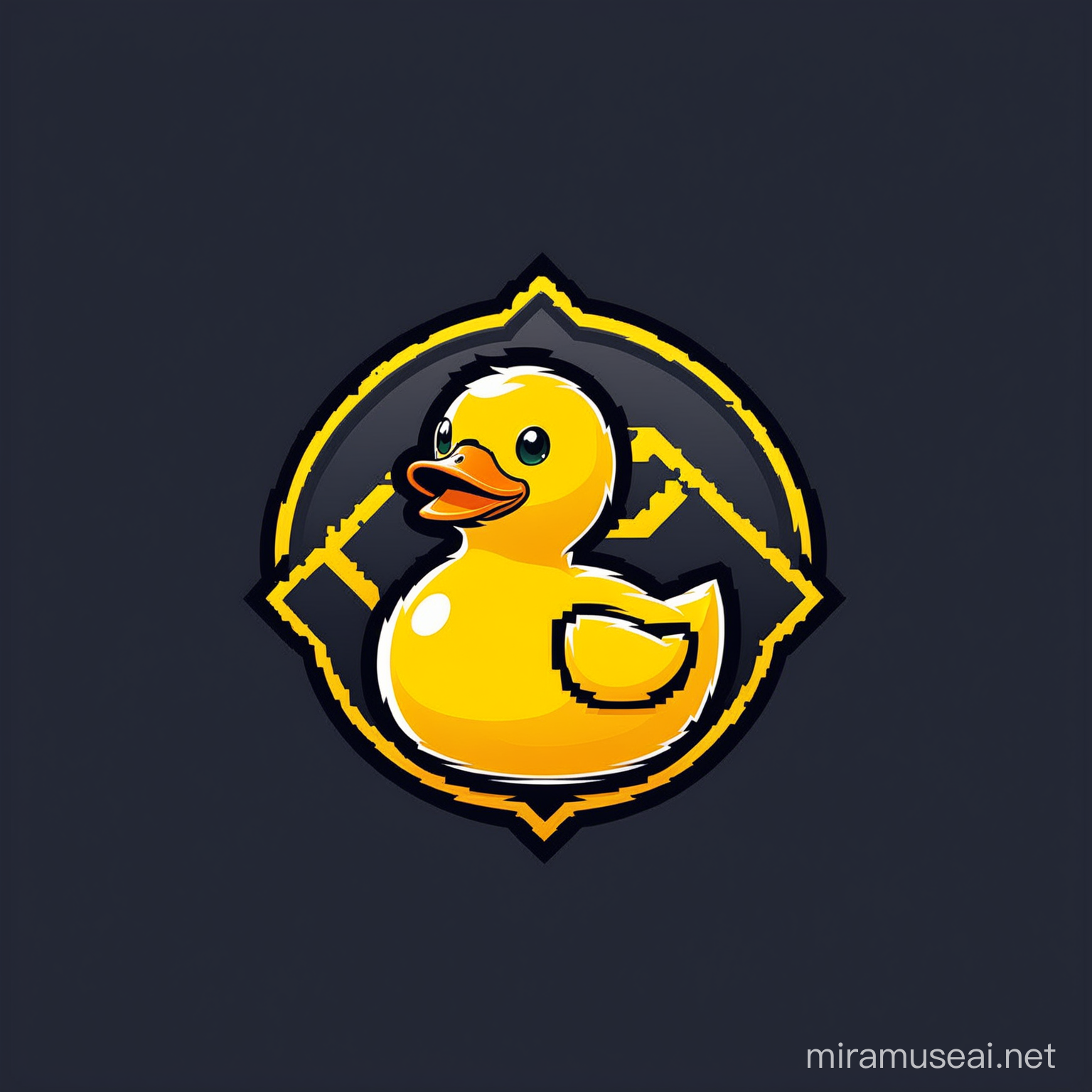 Simple Minimalist E-Sport logo style, mascot logo for "rubber duck"