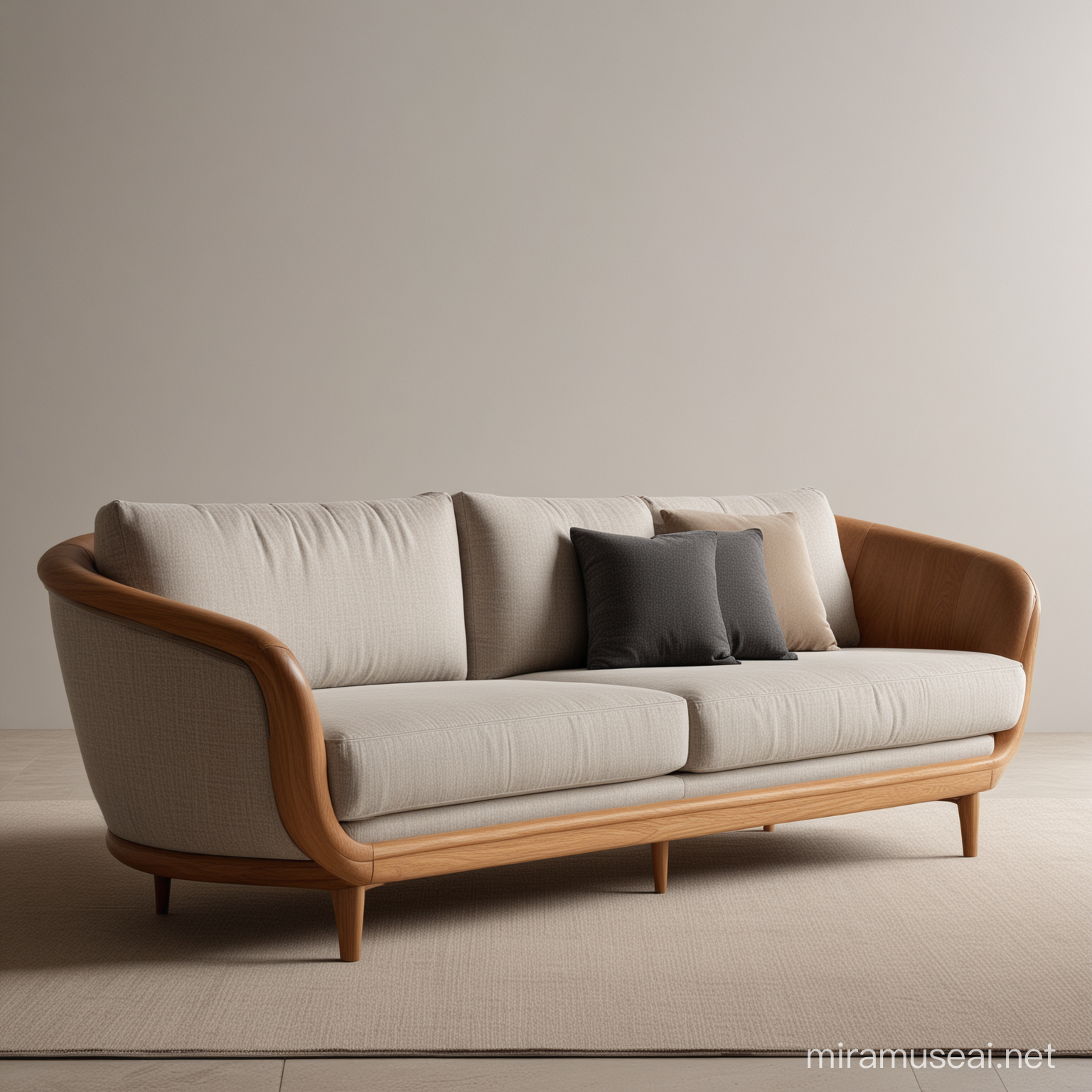 Elegant Italian Style PShaped Sofa with Minimalist Design