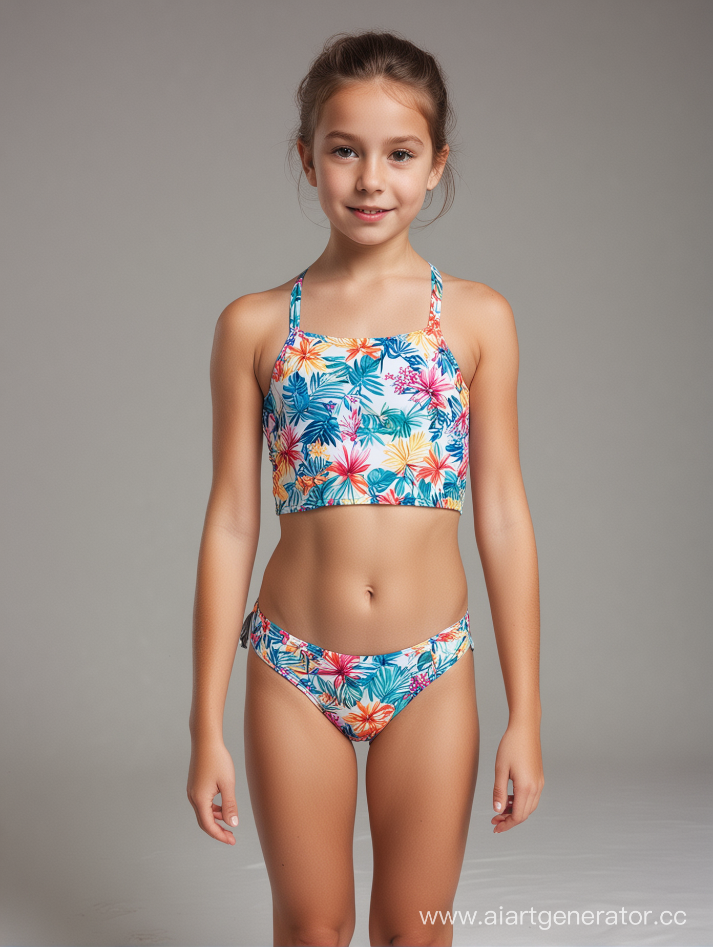 girl in a two-piece swimsuit