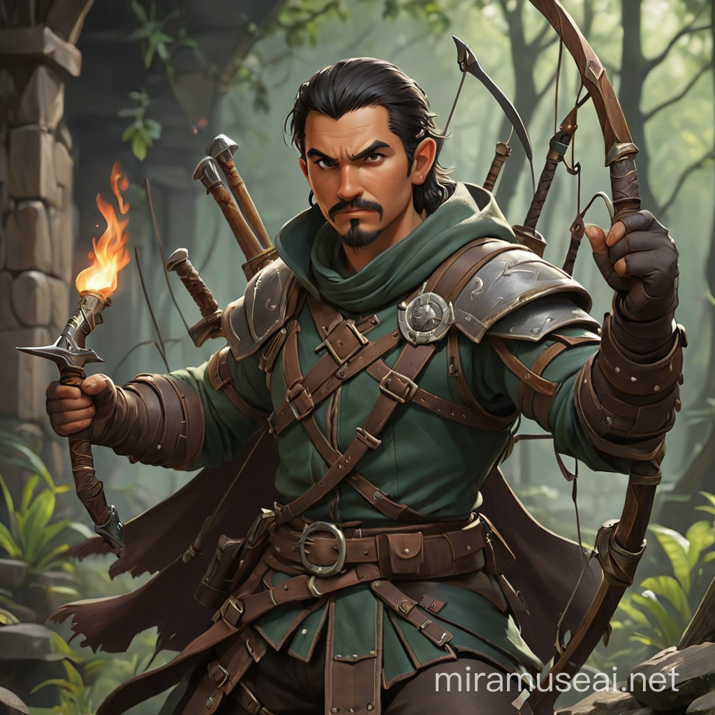Fantasy Archer Bandit in Dungeon Lair