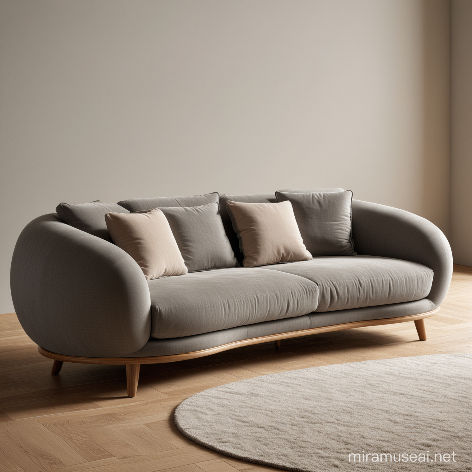 Italian Style Modern Oval Sofa with Creative Design Elements